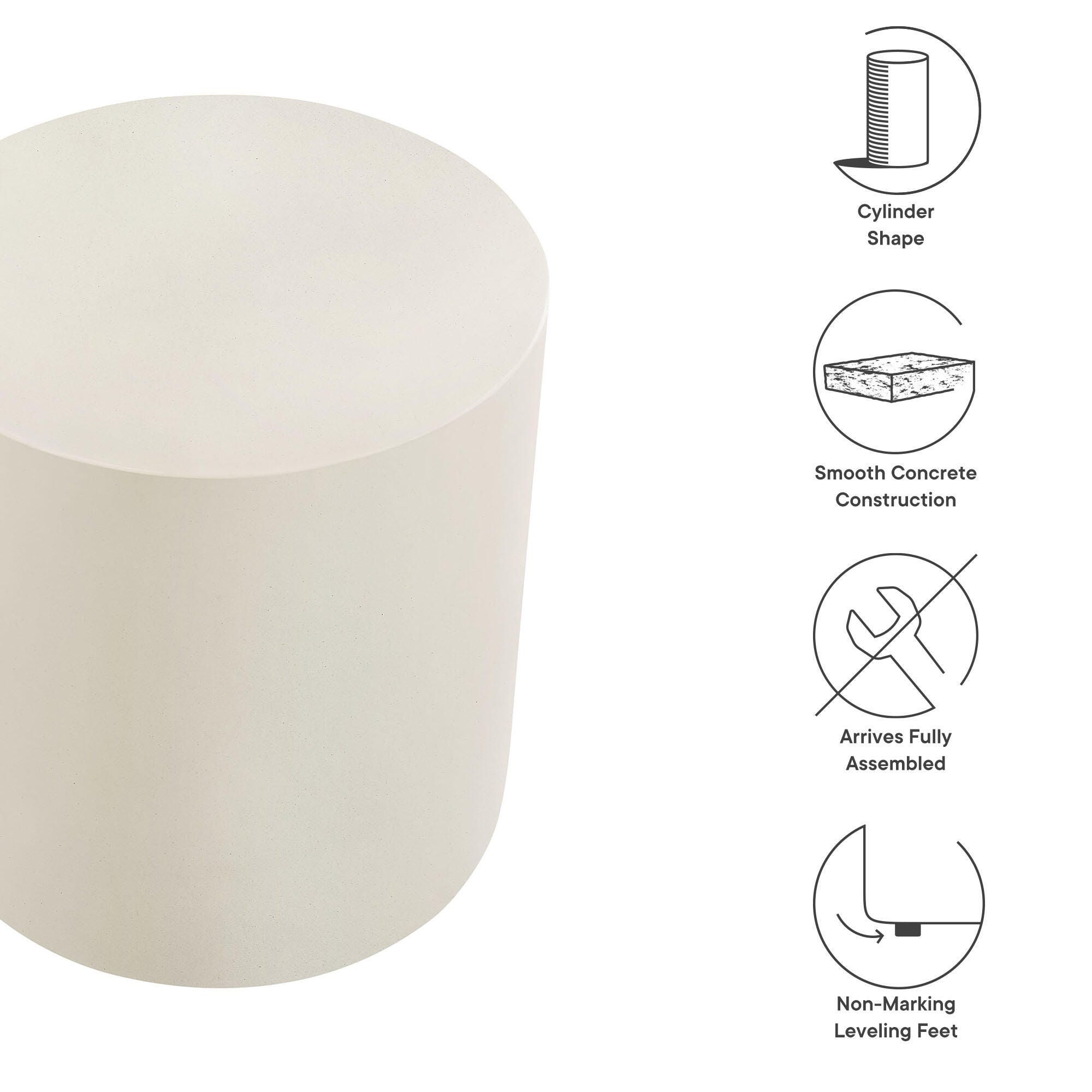 Modway Brion Outdoor Stool, White, large