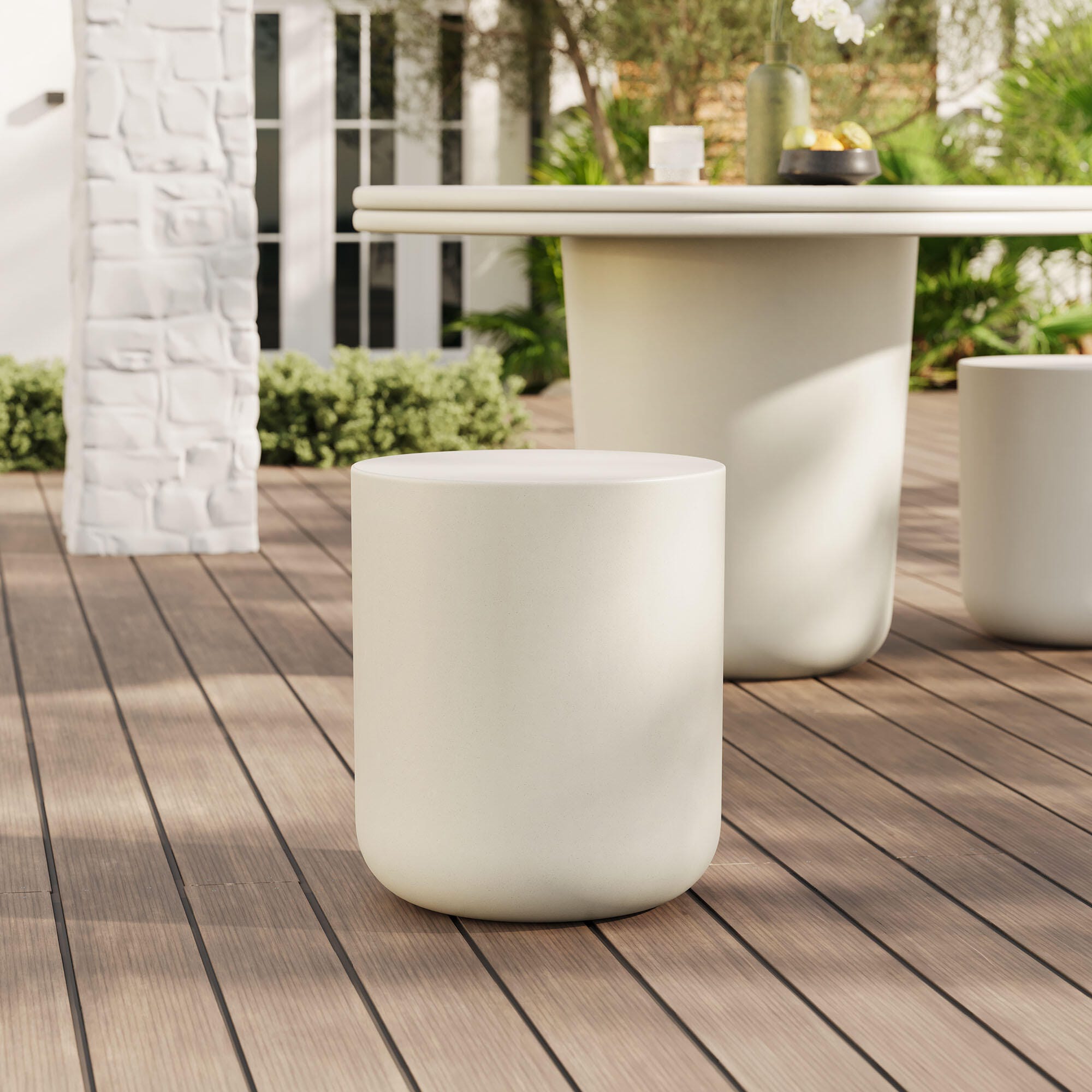 Modway Brion Outdoor Stool, White, large