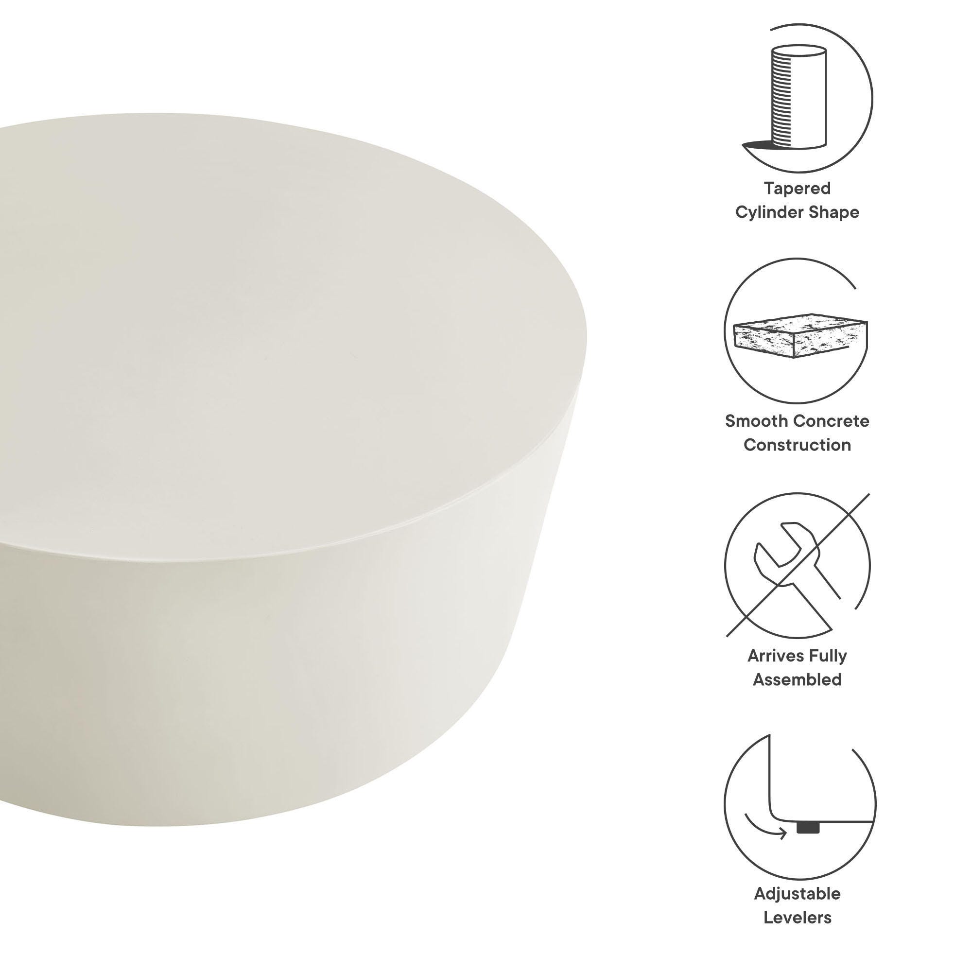 Modway Brion Outdoor Coffee Table, White, large