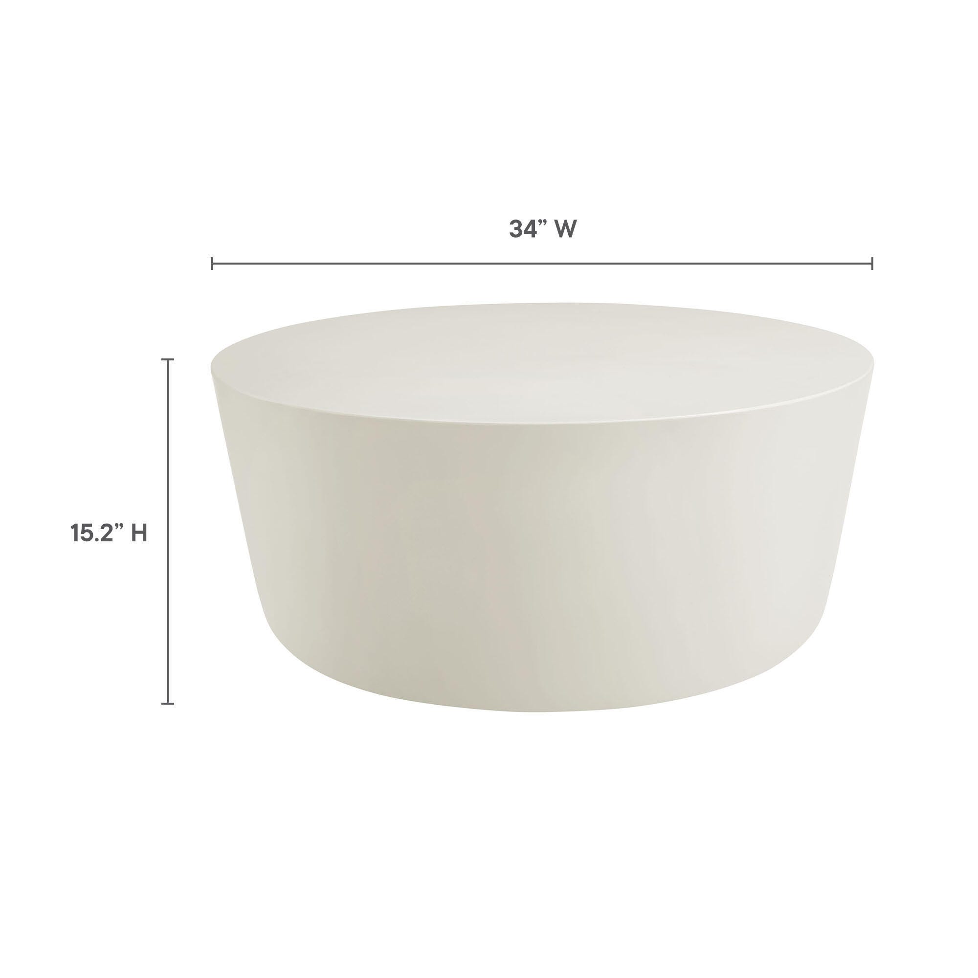 Modway Brion Outdoor Coffee Table, White, large