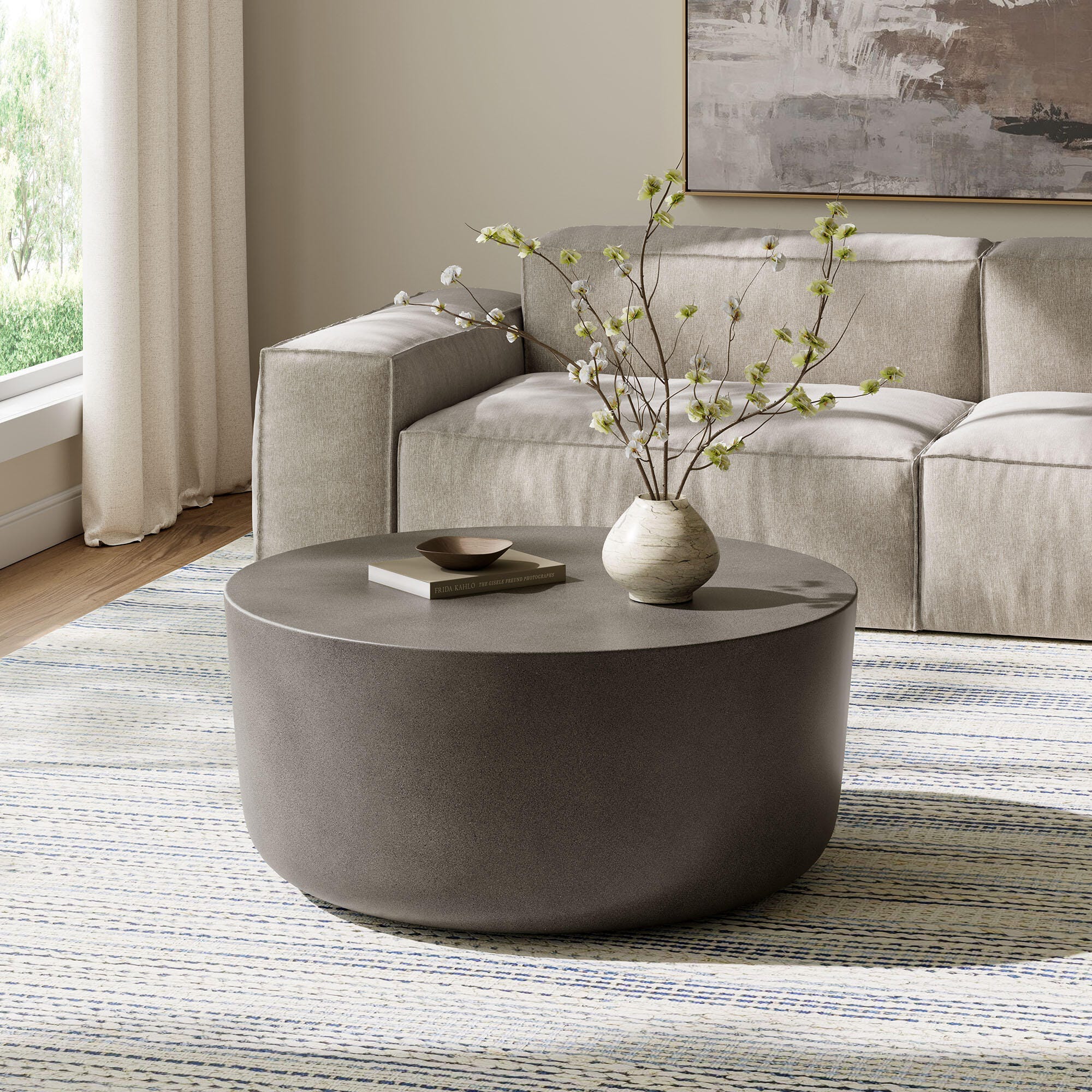 Modway Brion Outdoor Coffee Table, Gray, large