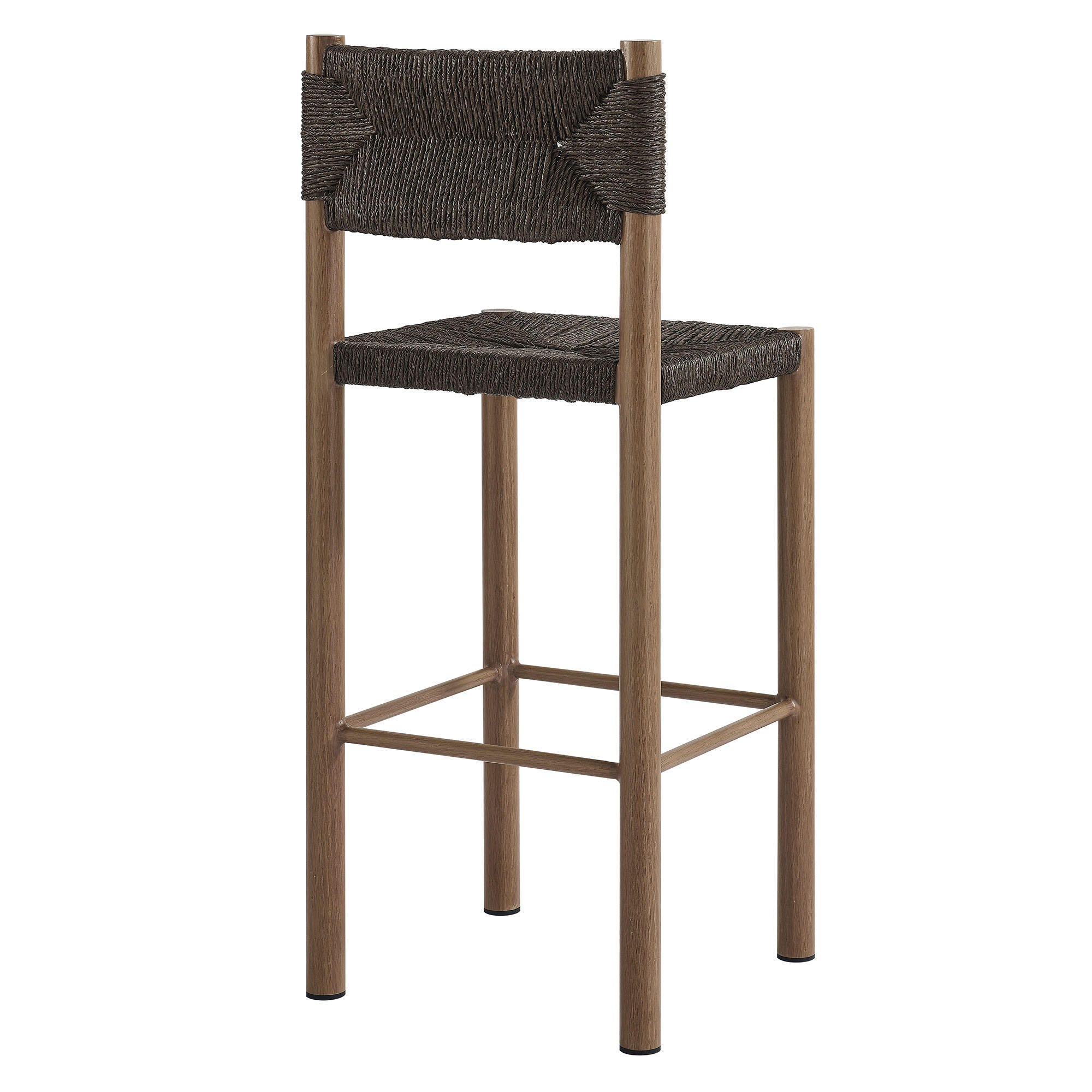 Modway Parkland Outdoor Bar Stool (Set of 2), Walnut, large