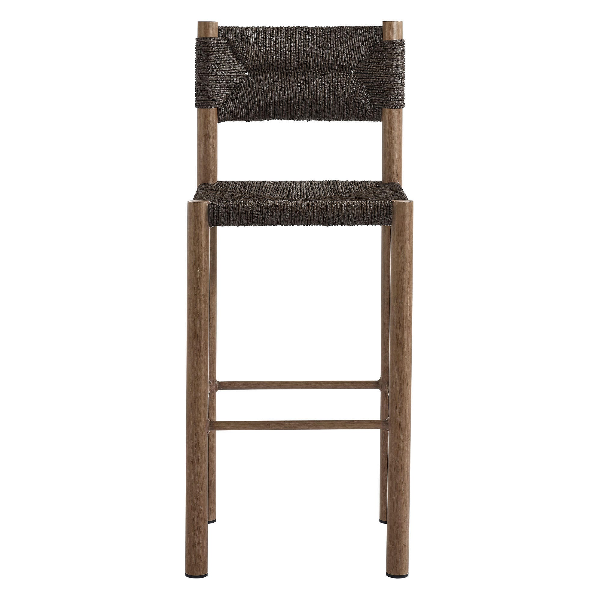 Modway Parkland Outdoor Bar Stool (Set of 2), Walnut, large