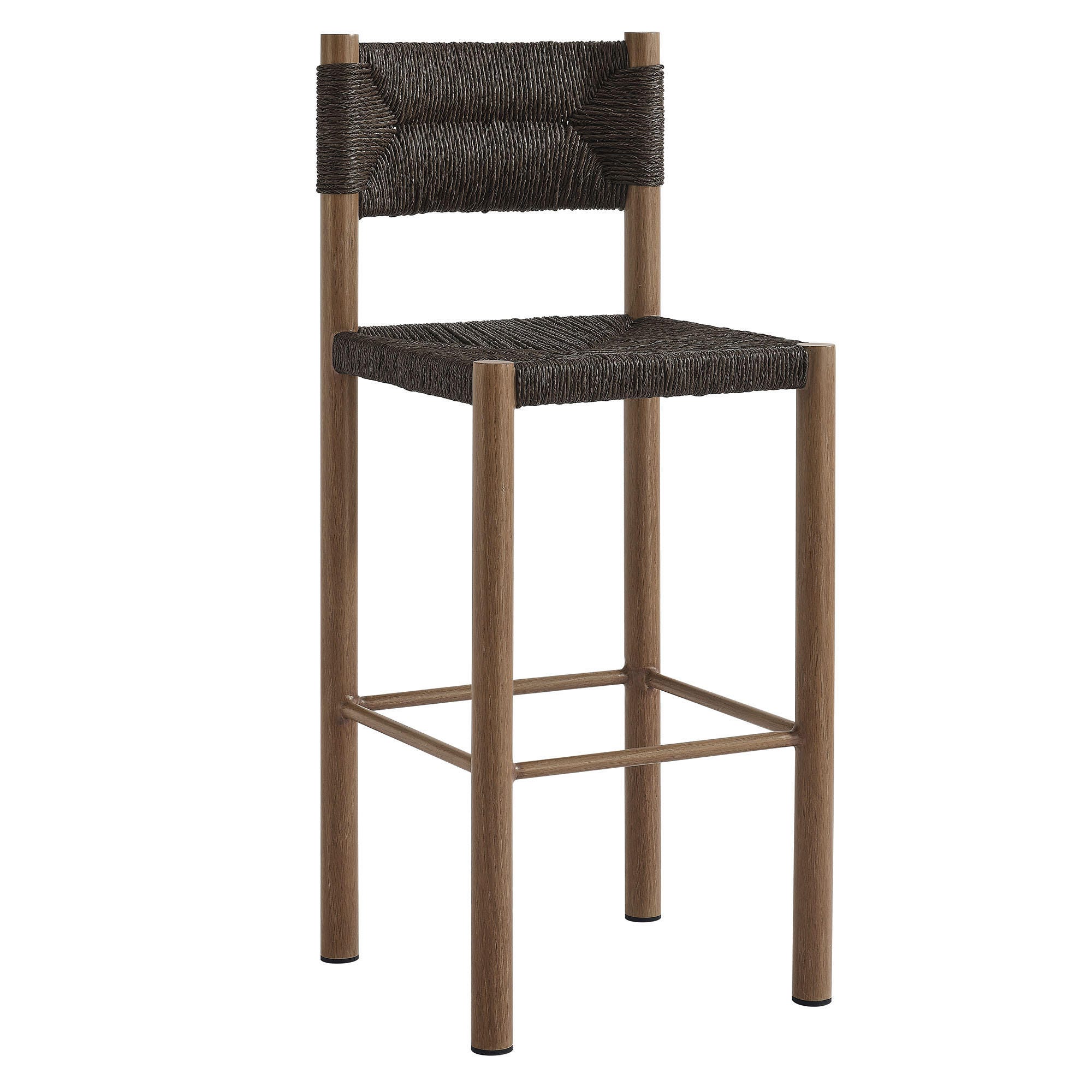 Modway Parkland Outdoor Bar Stool (Set of 2), Walnut, large