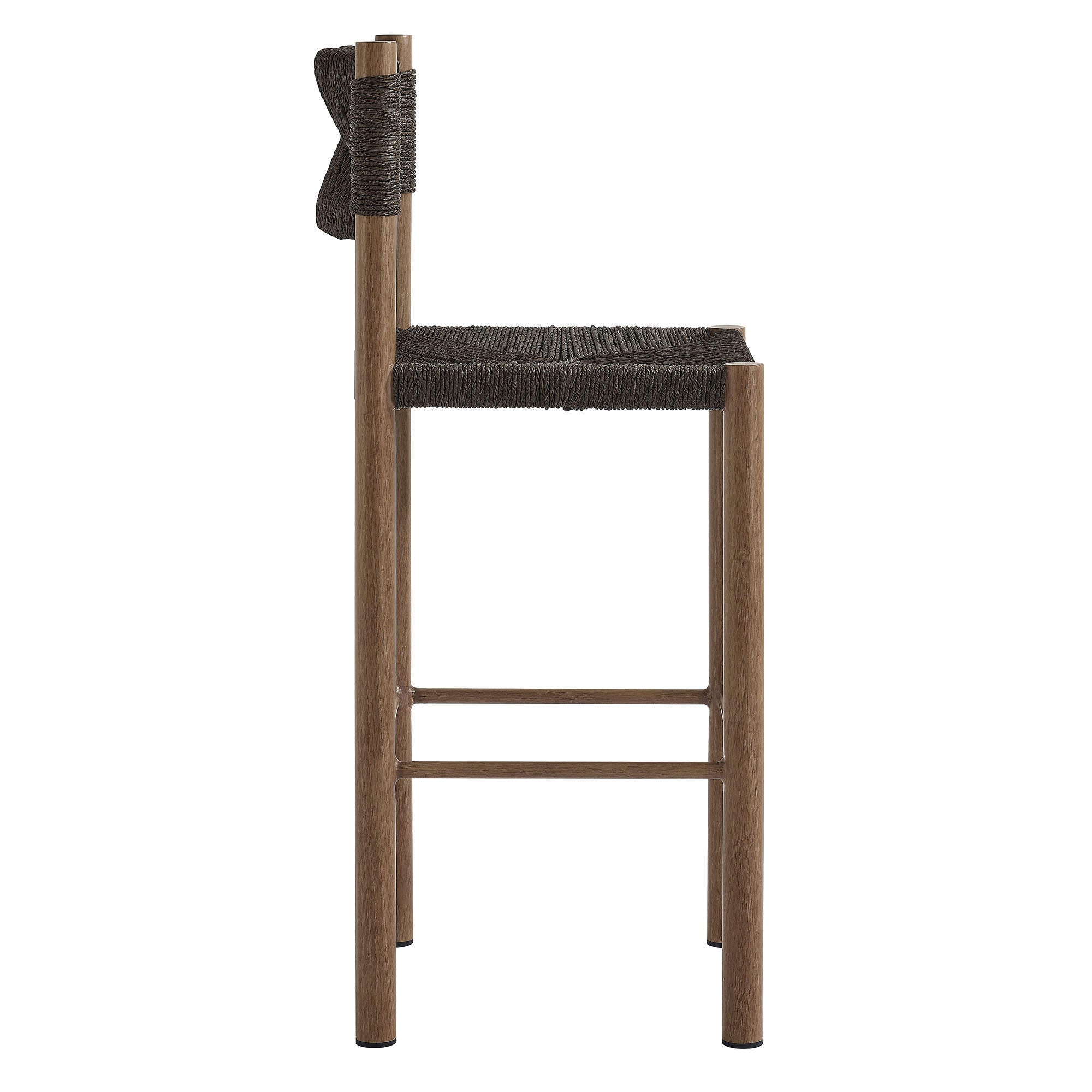 Modway Parkland Outdoor Bar Stool (Set of 2), Walnut, large