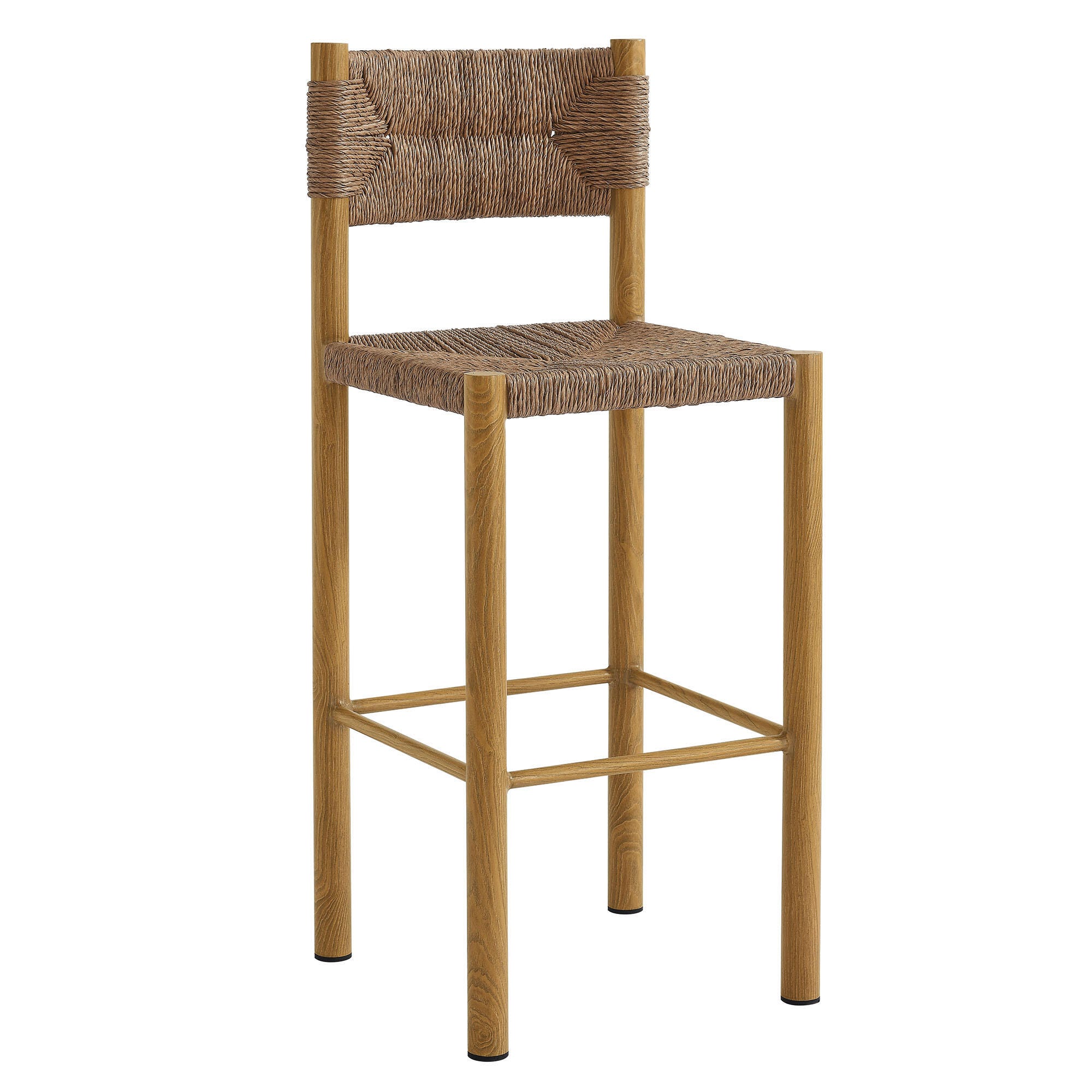 Modway Parkland Outdoor Bar Stool (Set of 2), Natural, large