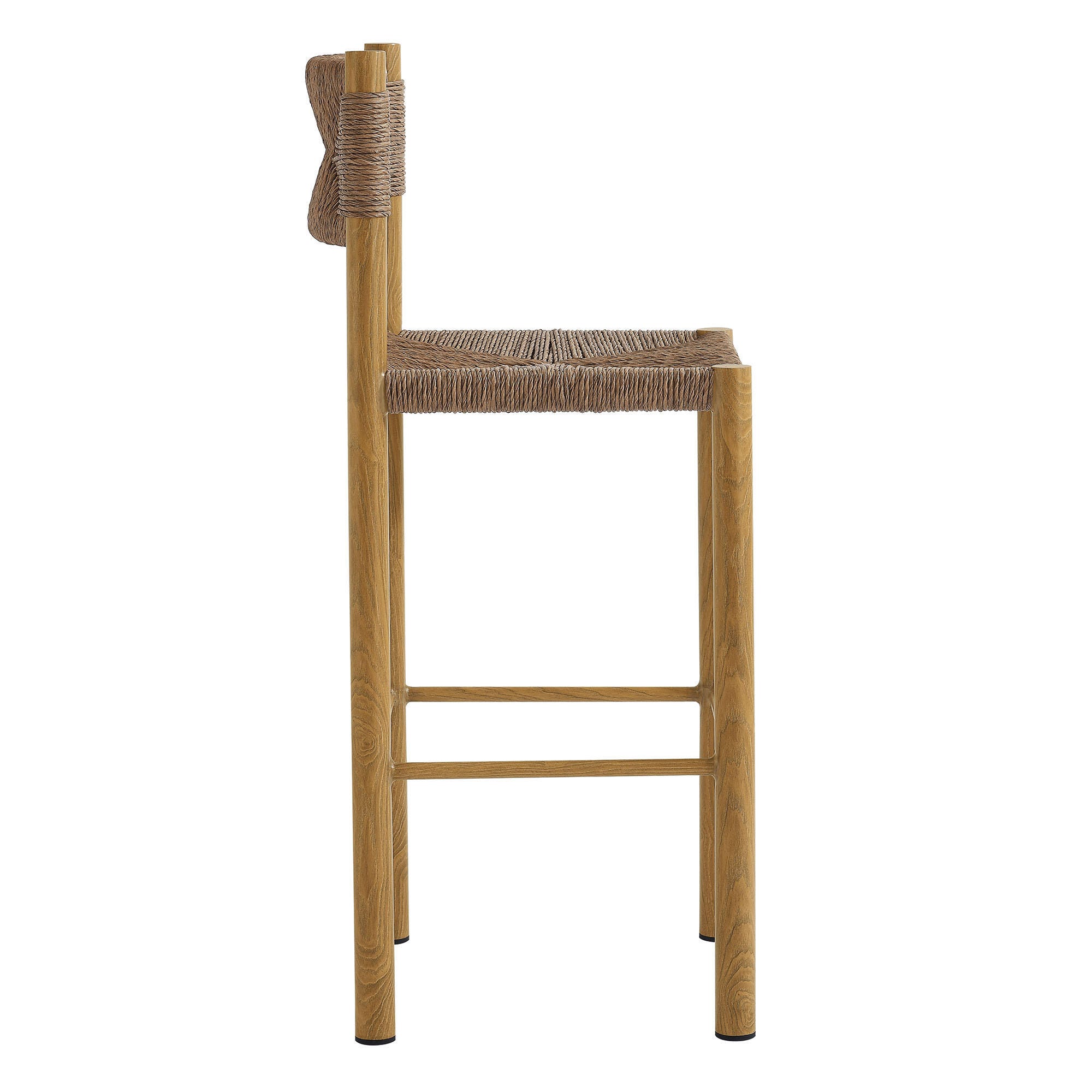 Modway Parkland Outdoor Bar Stool (Set of 2), Natural, large