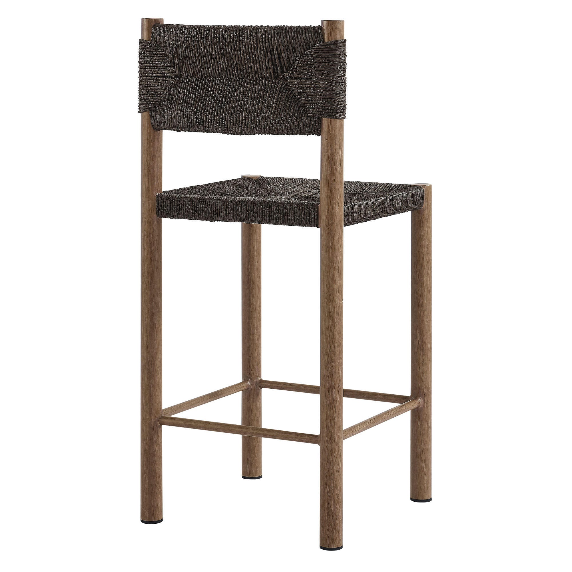 Modway Parkland Outdoor Counter Stool (Set of 2), Walnut, large