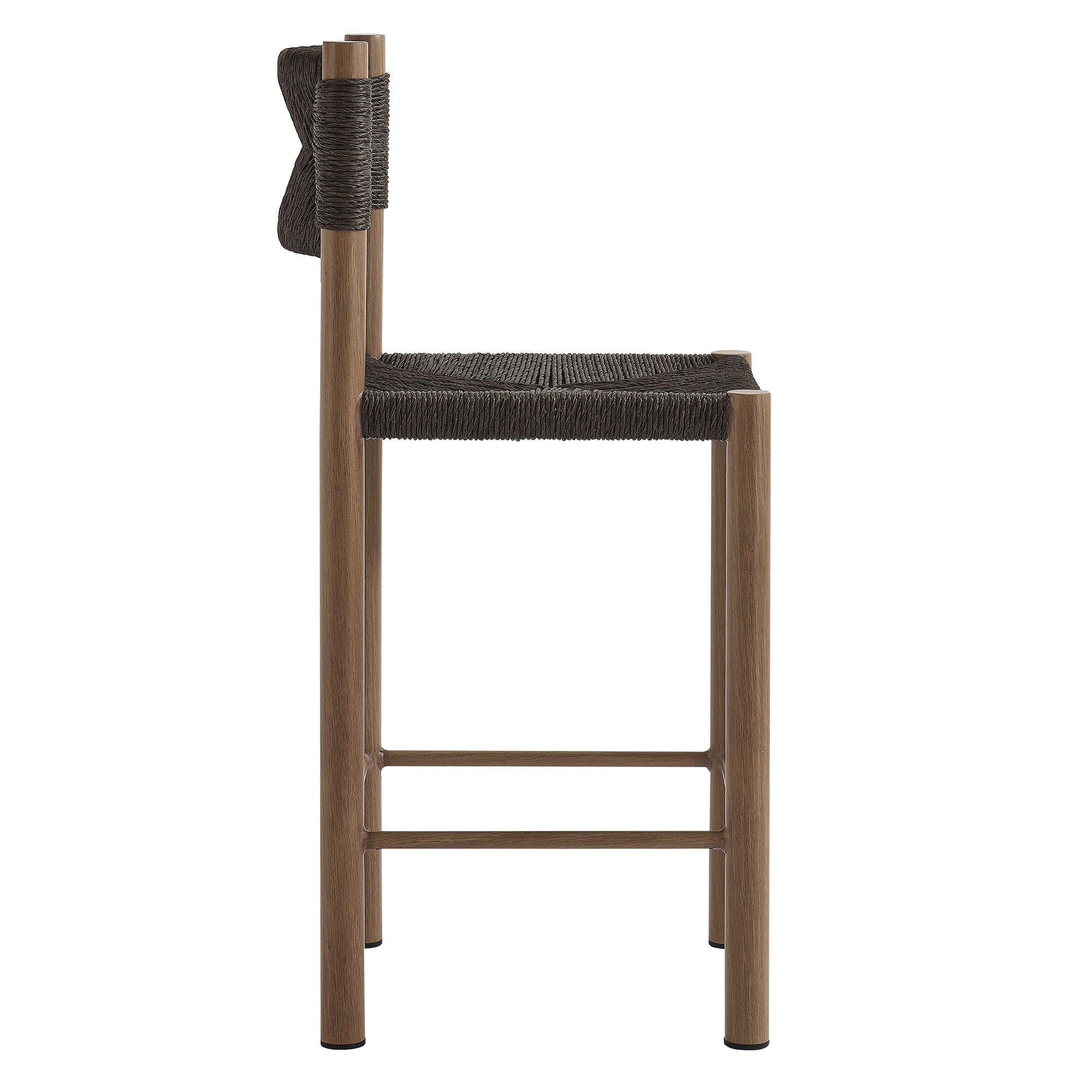 Modway Parkland Outdoor Counter Stool (Set of 2), Walnut, large