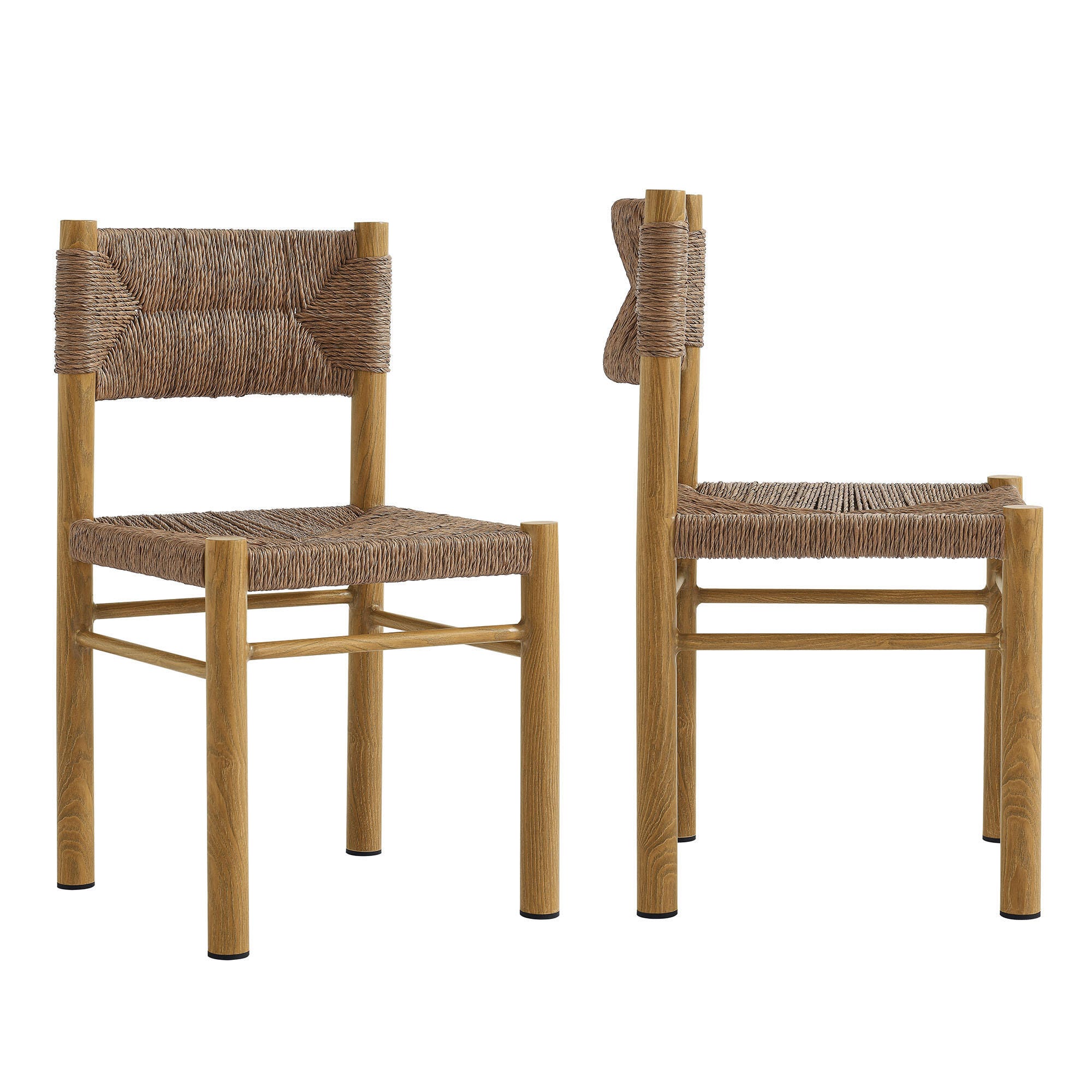Modway Parkland Outdoor Dining Chair (Set of 2), Natural, large