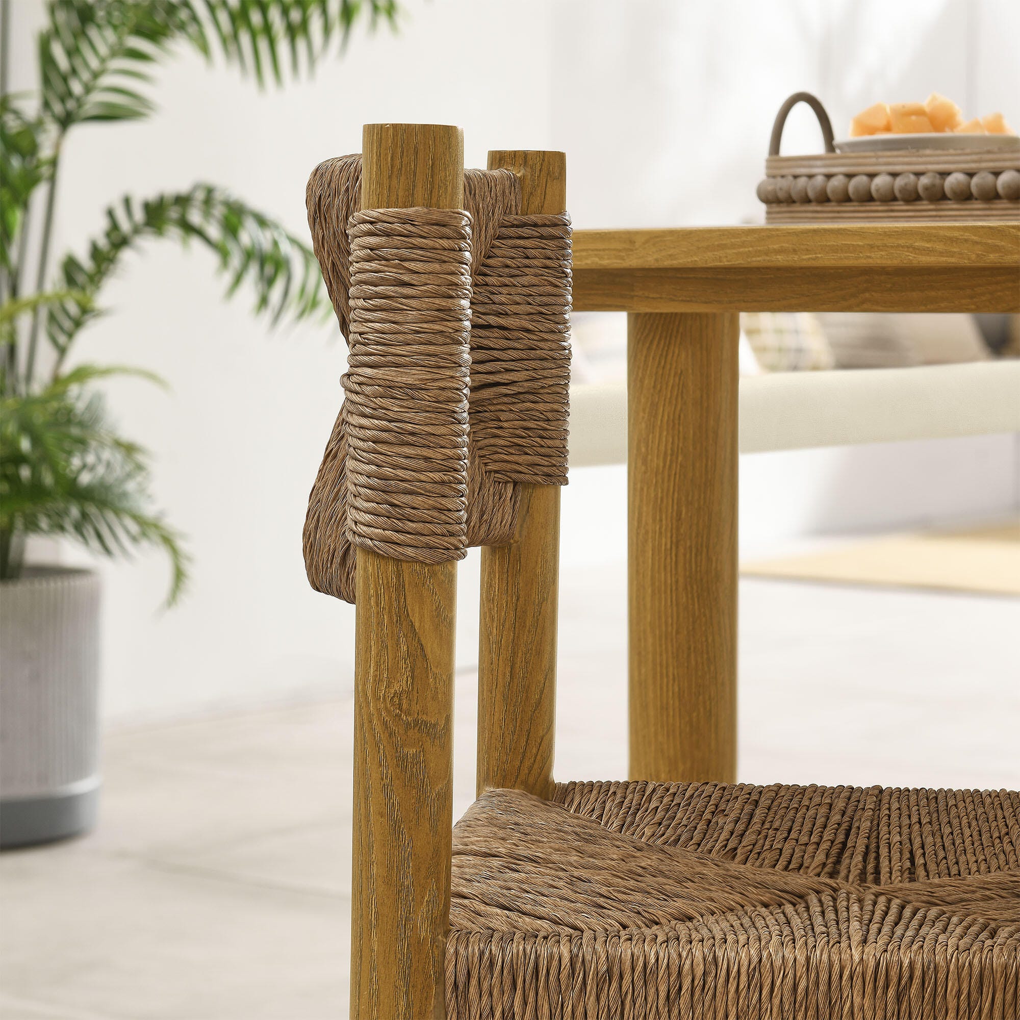 Modway Parkland Outdoor Dining Chair (Set of 2), Natural, large