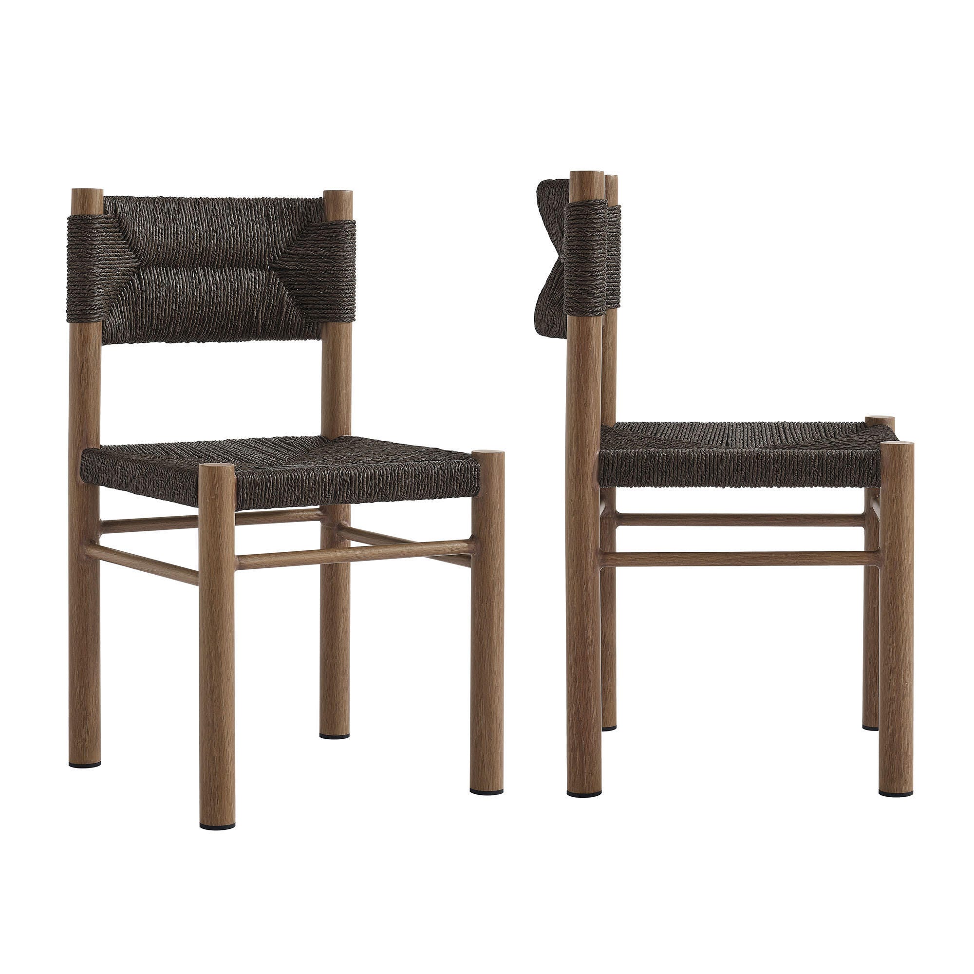 Modway Parkland Outdoor Dining Chair (Set of 2), Walnut