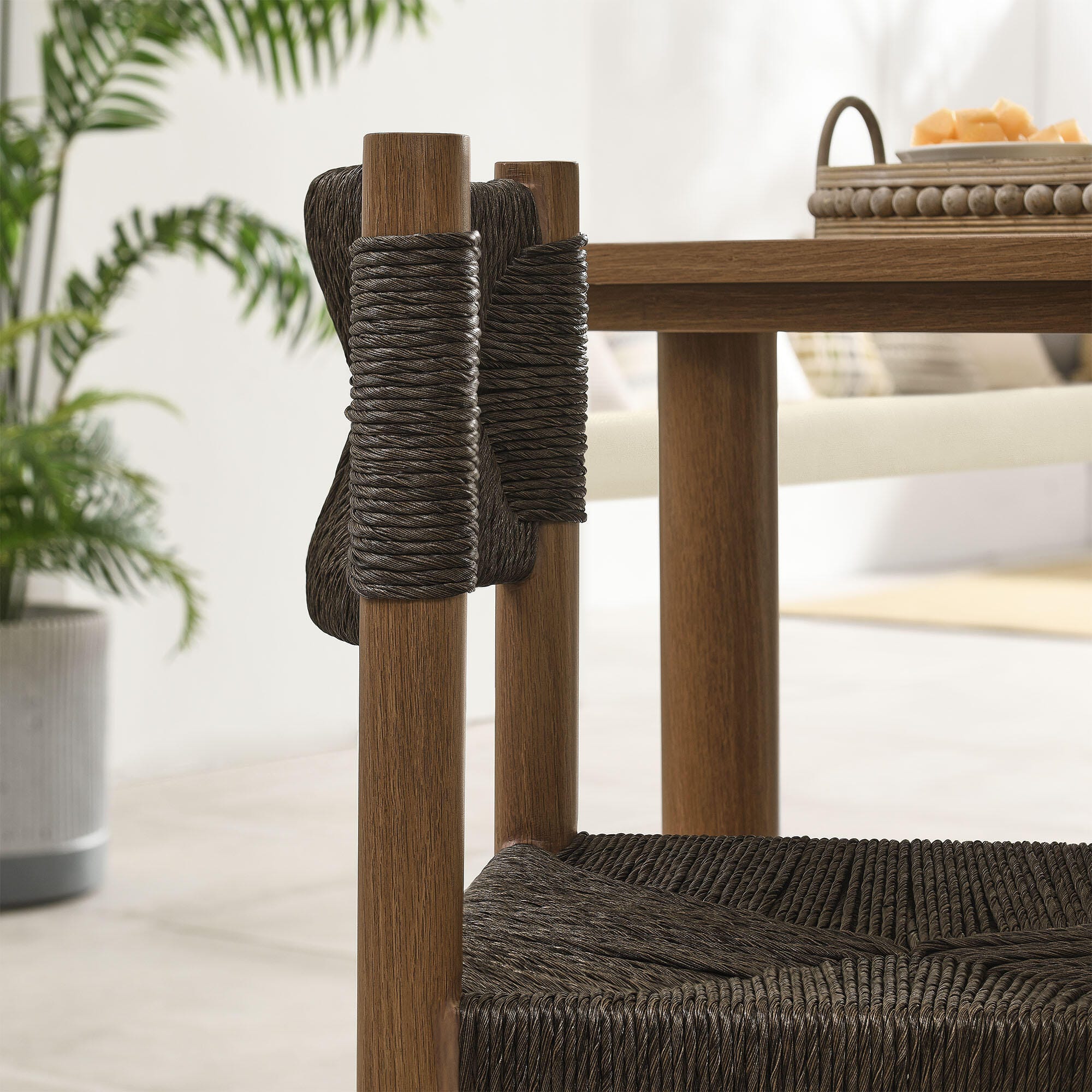 Modway Parkland Outdoor Dining Chair (Set of 2), Walnut, large