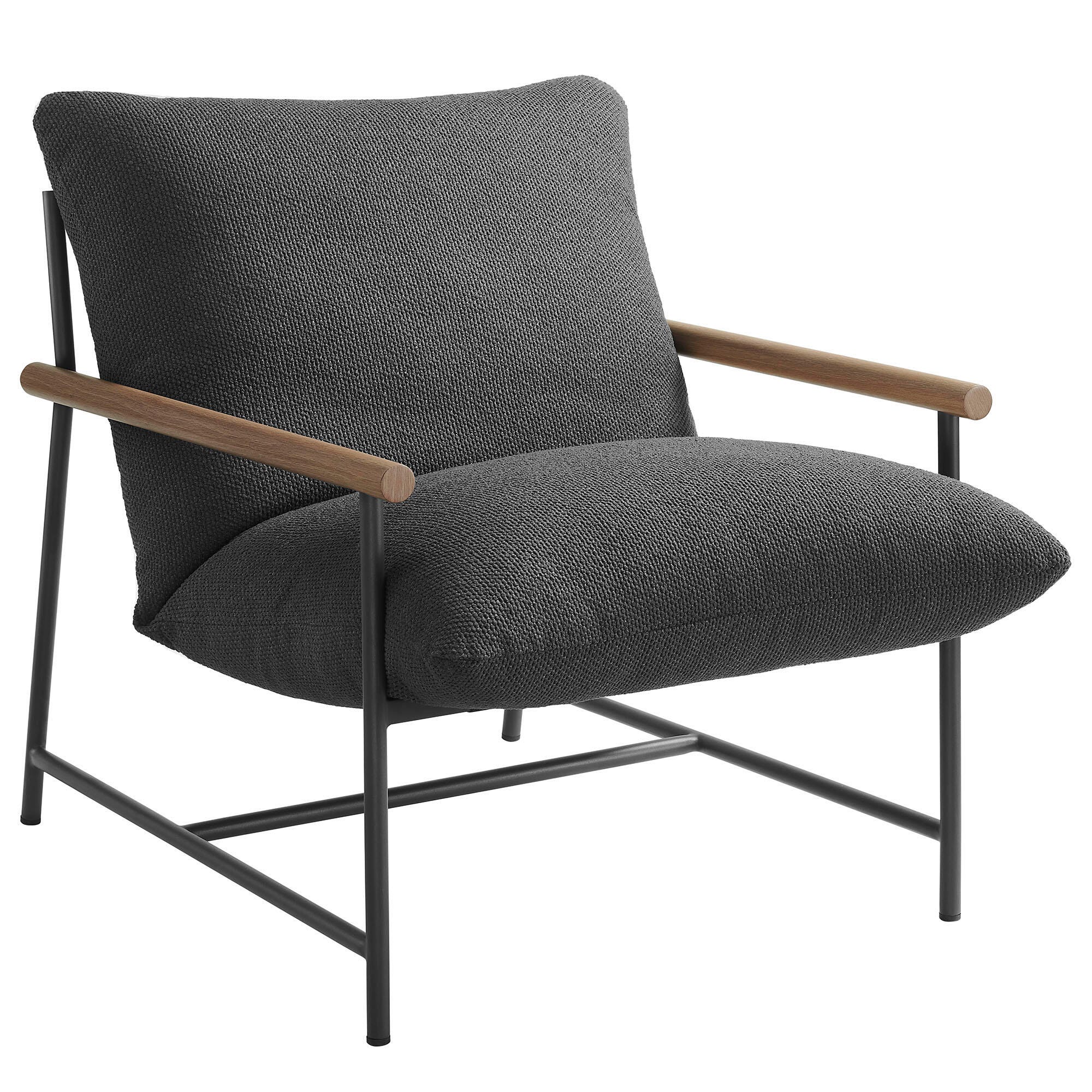 Modway Raya Outdoor Lounge Chair, Charcoal, large