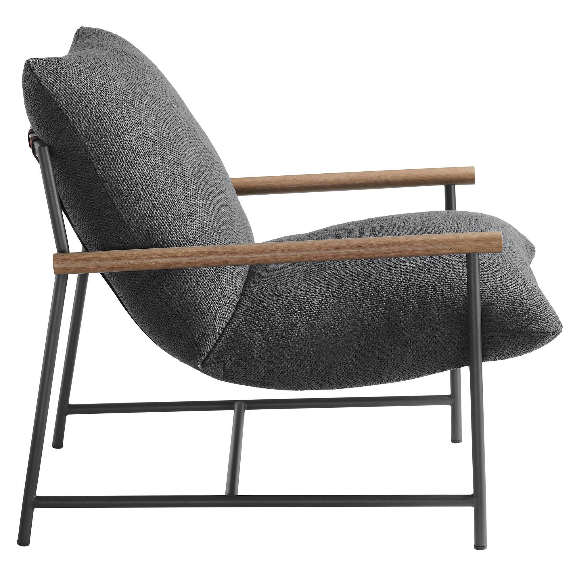 Modway Raya Outdoor Lounge Chair, Charcoal, large