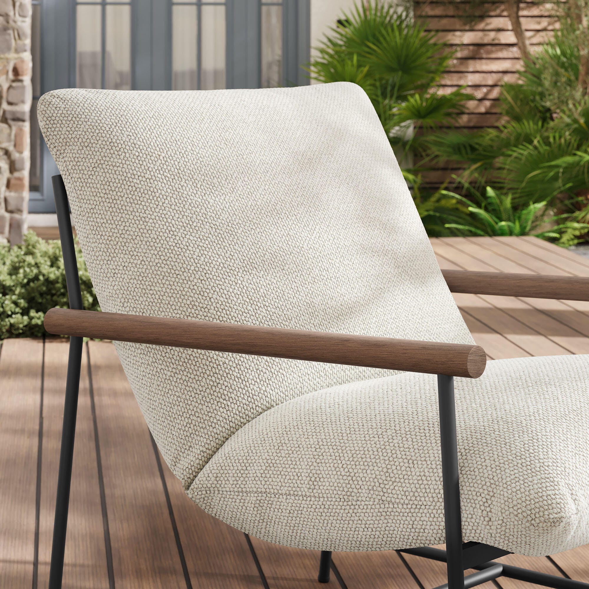 Modway Raya Outdoor Lounge Chair, Ivory, large