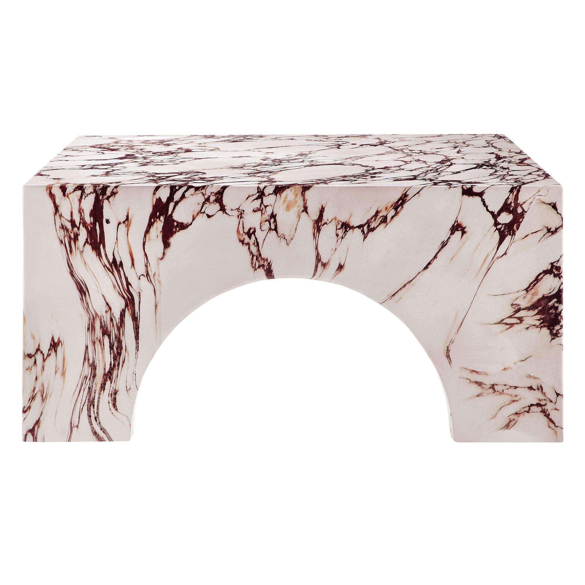 Modway Valen Outdoor Coffee Table, Red, large