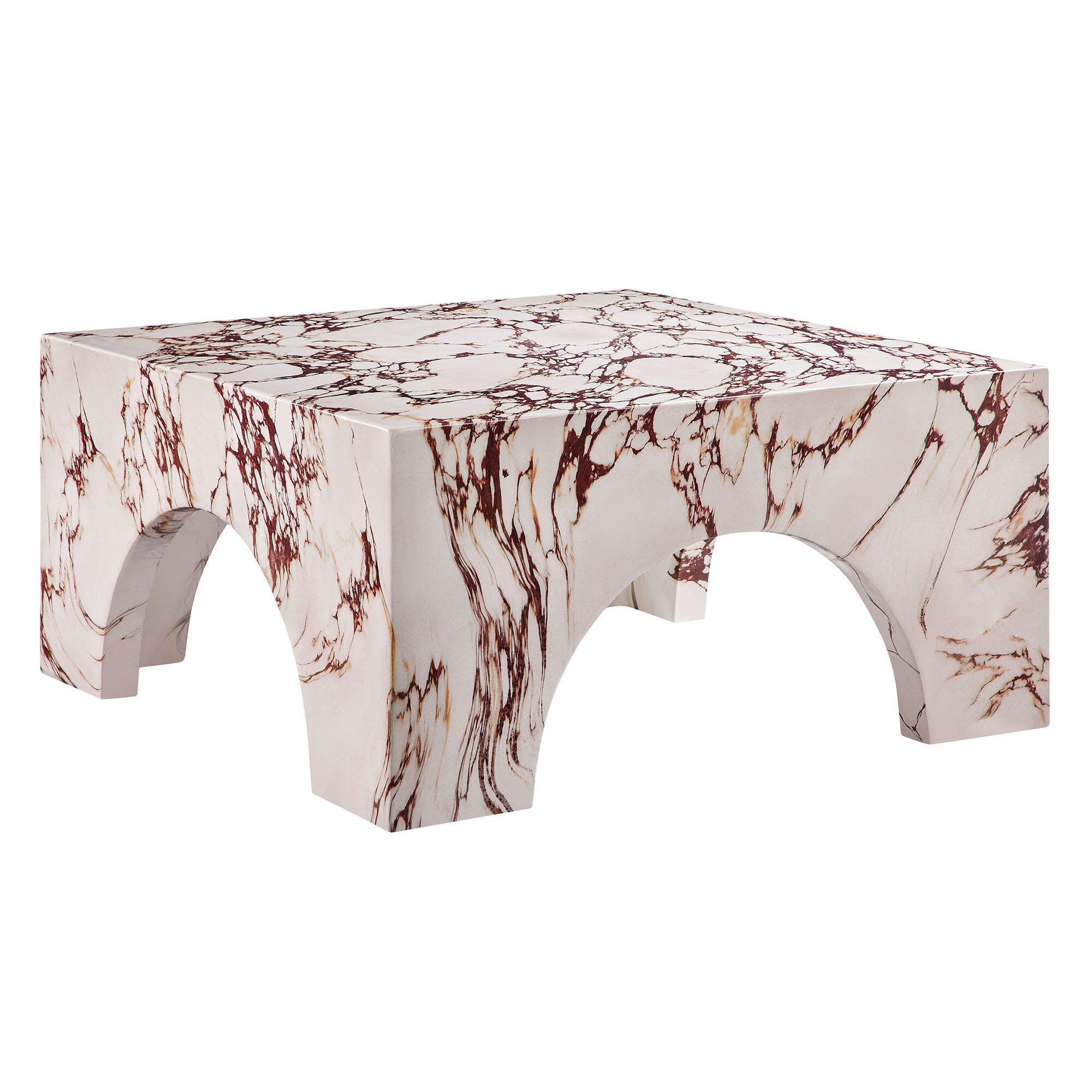 Modway Valen Outdoor Coffee Table, Red, large