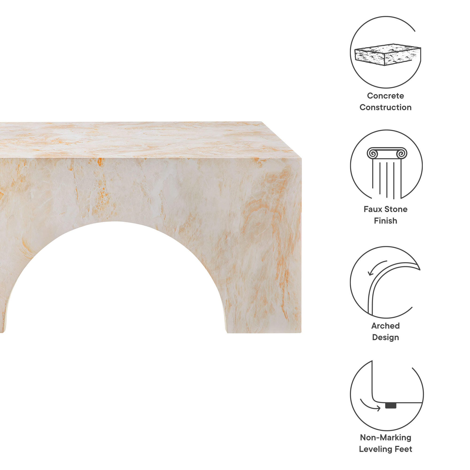 Modway Valen Outdoor Coffee Table, Honey, large