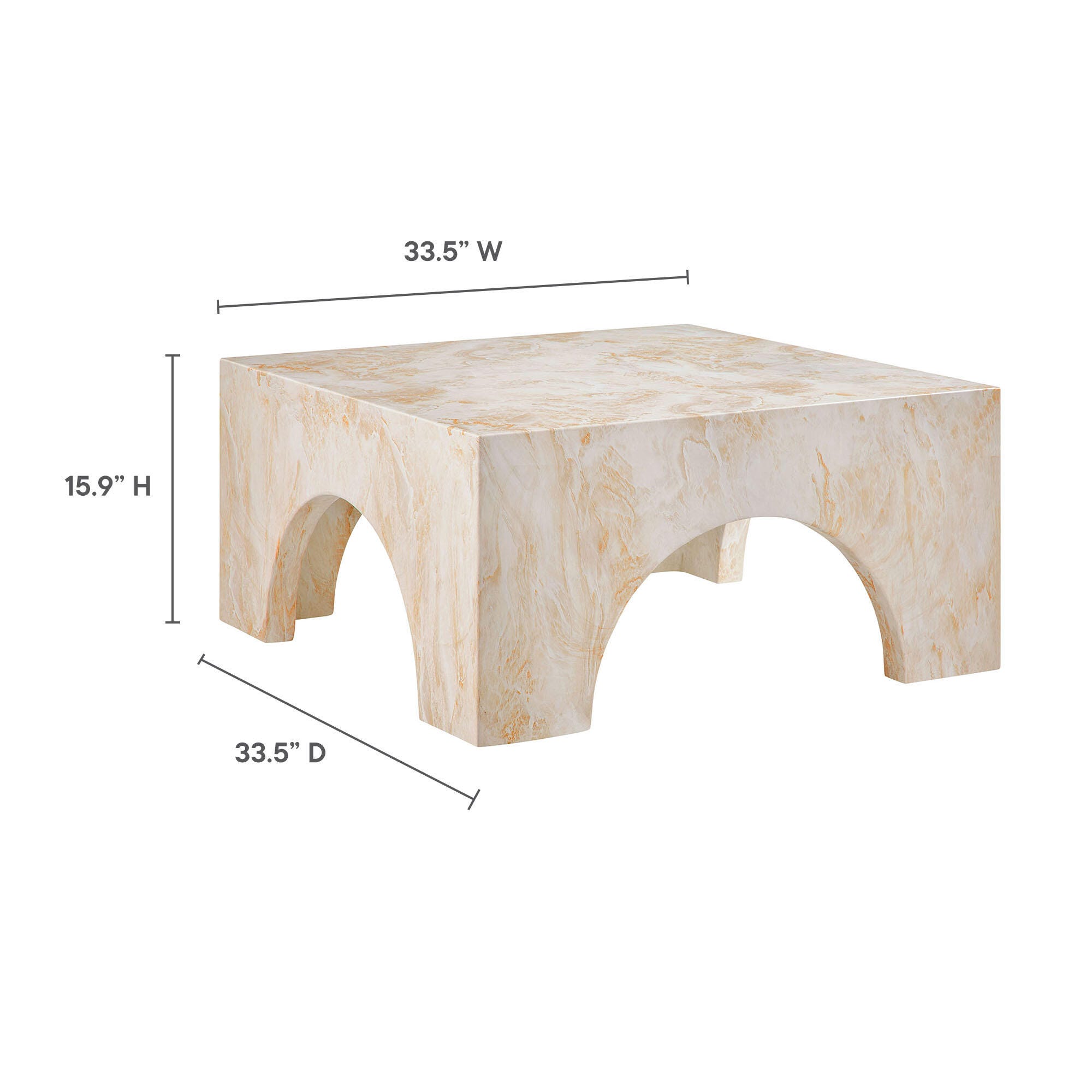Modway Valen Outdoor Coffee Table, Honey, large