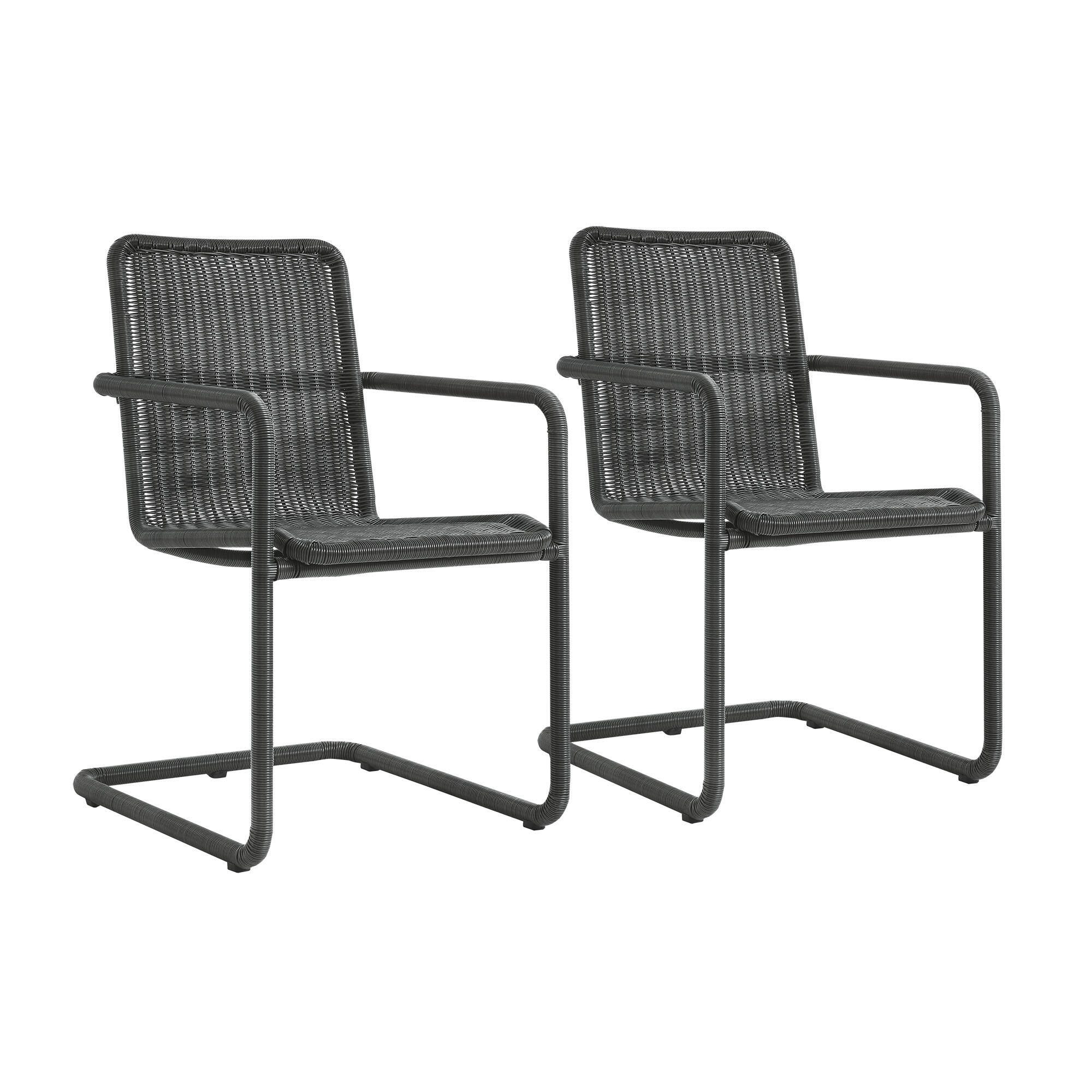 Modway Abacus Outdoor Dining Chair (Set of 2), Slate, large
