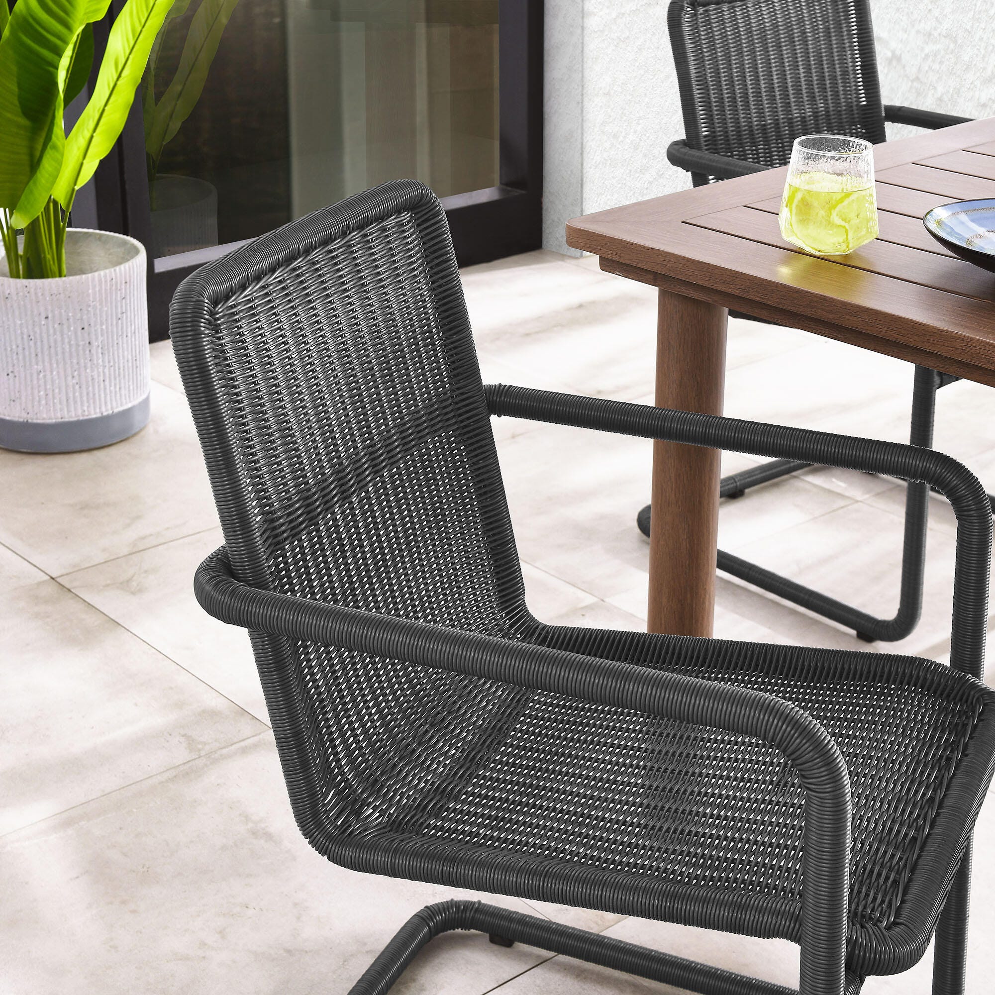 Modway Abacus Outdoor Dining Chair (Set of 2), Slate, large