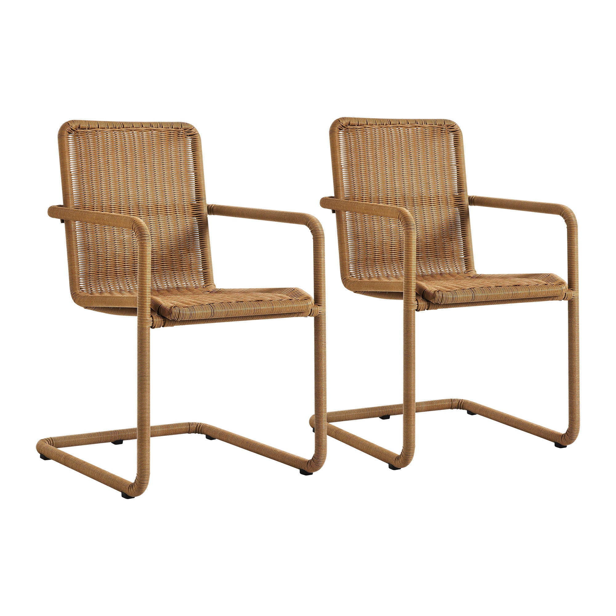 Modway Abacus Outdoor Dining Chair (Set of 2), Natural, large