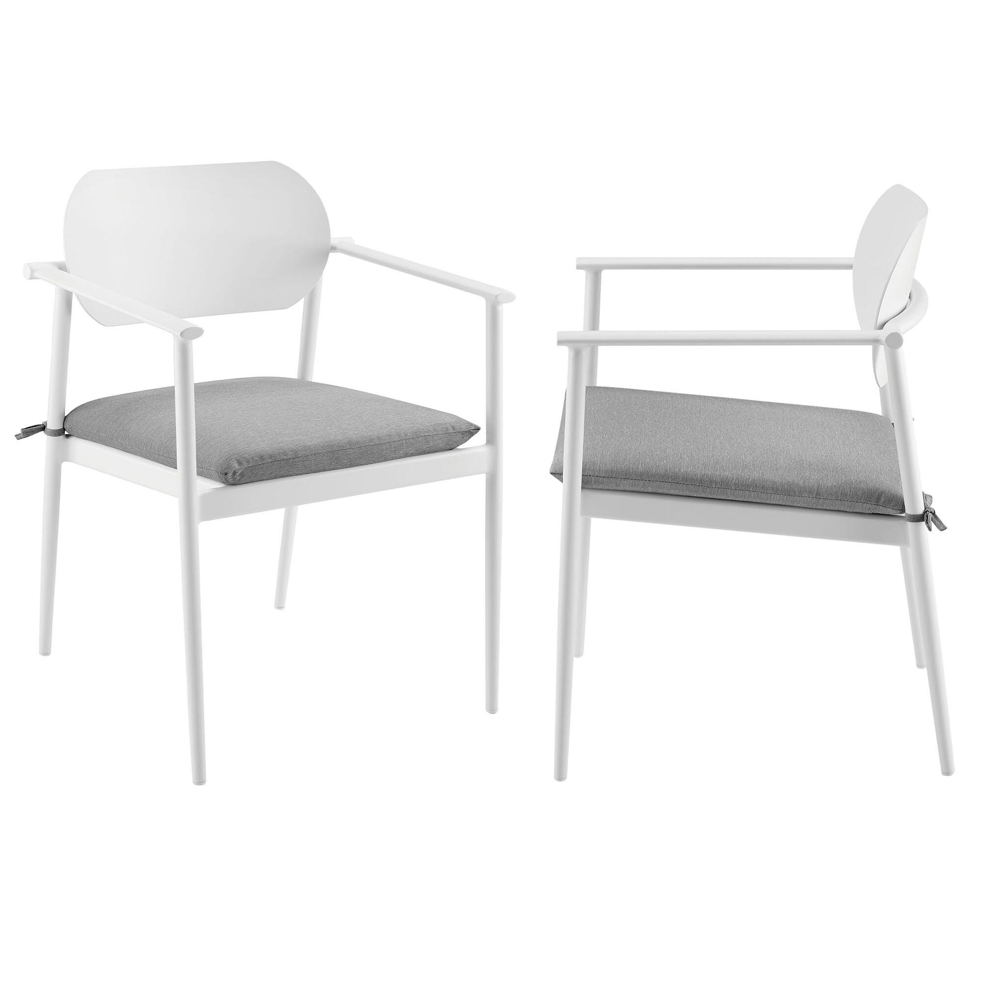 Modway Aeris Outdoor Dining Chair (Set of 2), White, large
