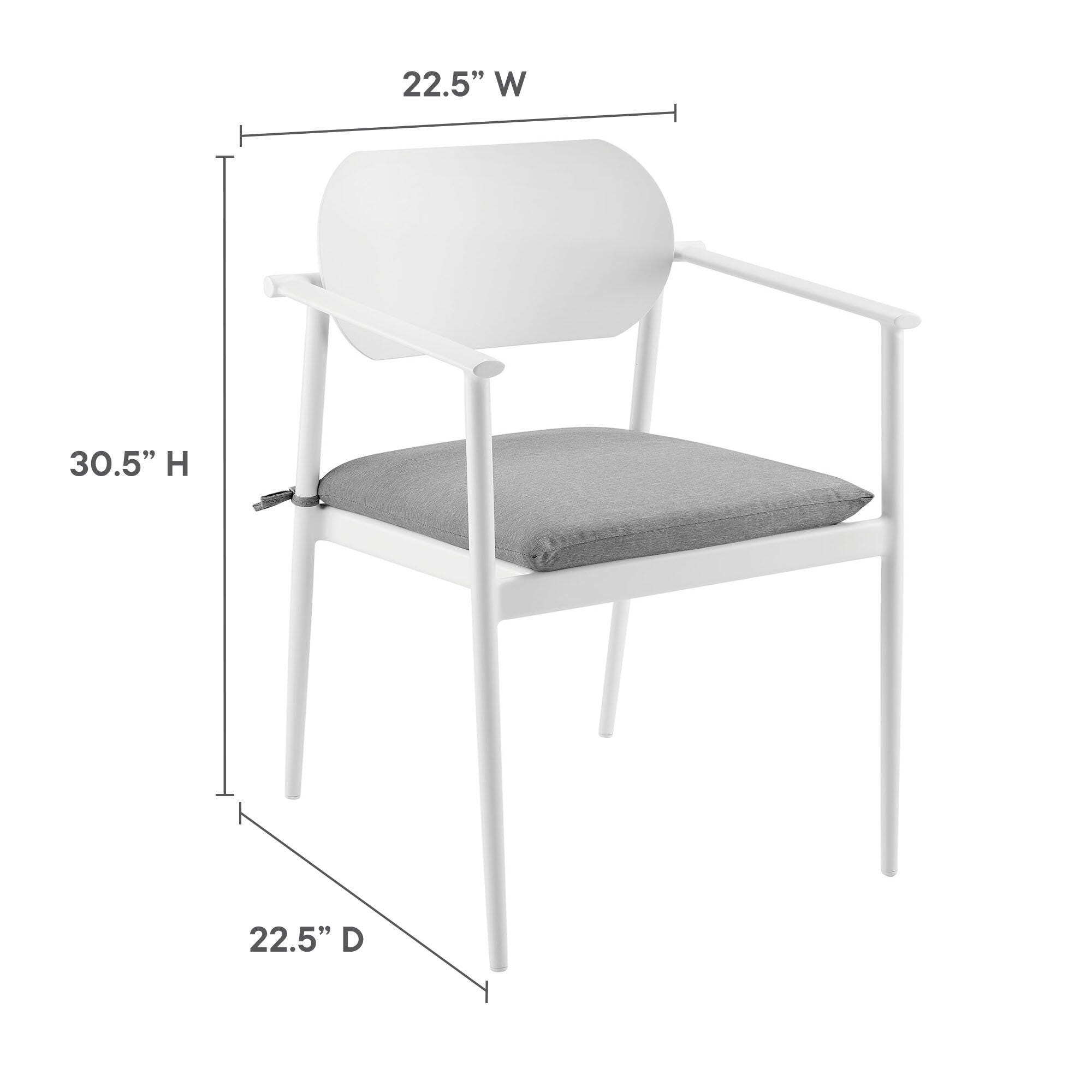 Modway Aeris Outdoor Dining Chair (Set of 2), White, large