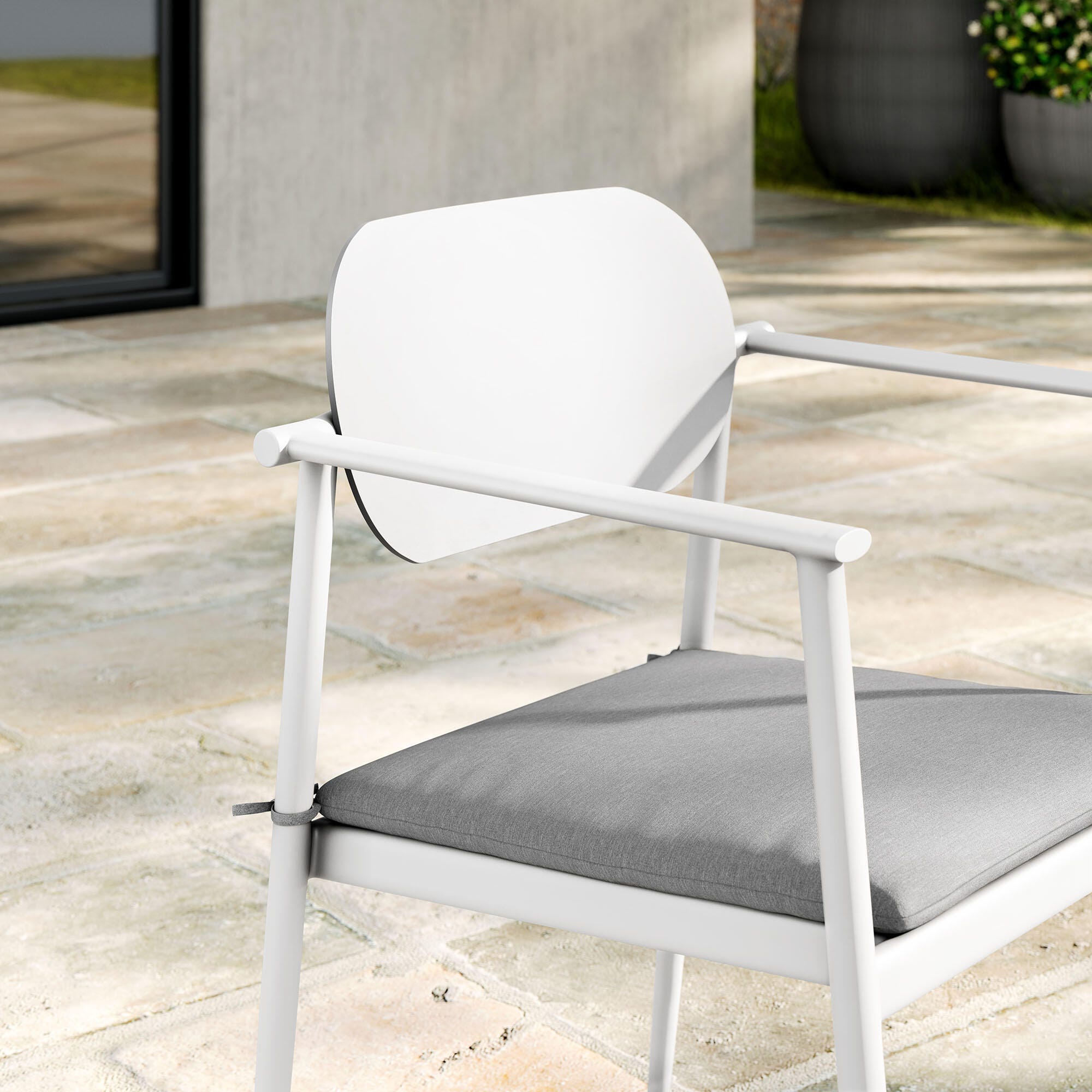 Modway Aeris Outdoor Dining Chair (Set of 2), White, large