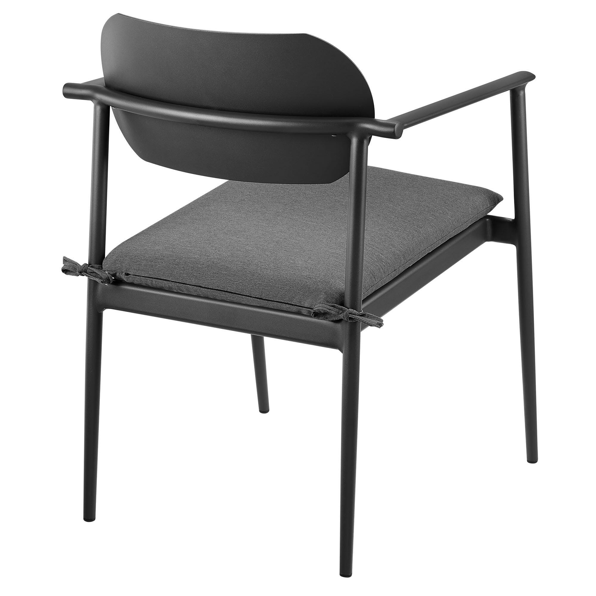 Modway Aeris Outdoor Dining Chair (Set of 2), Charcoal, large