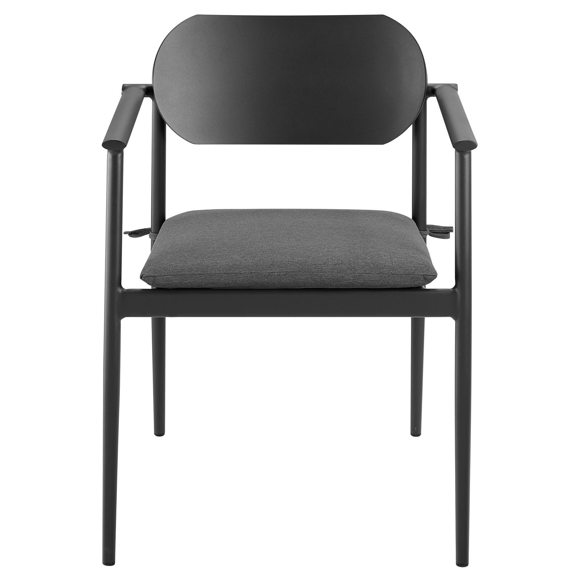 Modway Aeris Outdoor Dining Chair (Set of 2), Charcoal, large