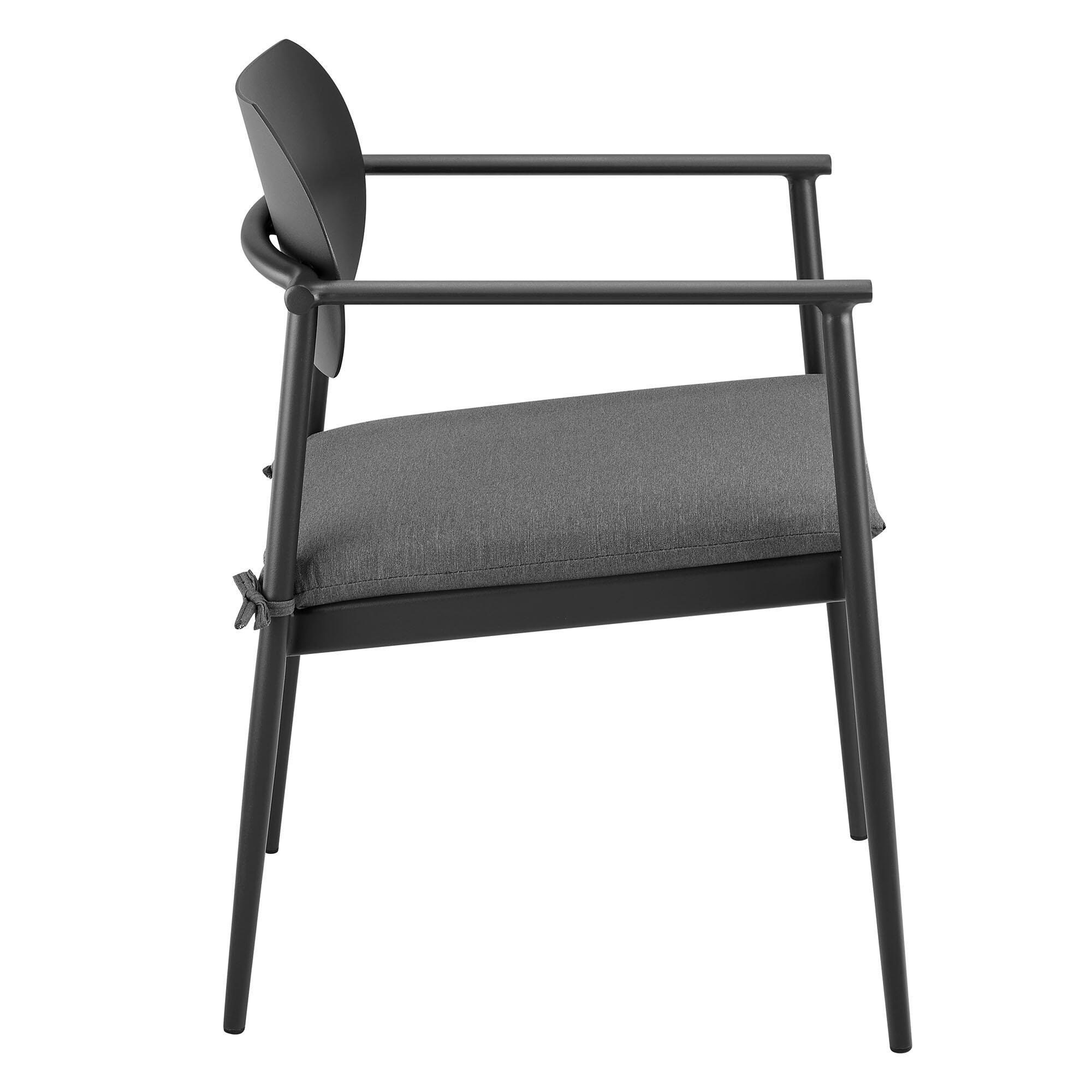 Modway Aeris Outdoor Dining Chair (Set of 2), Charcoal, large