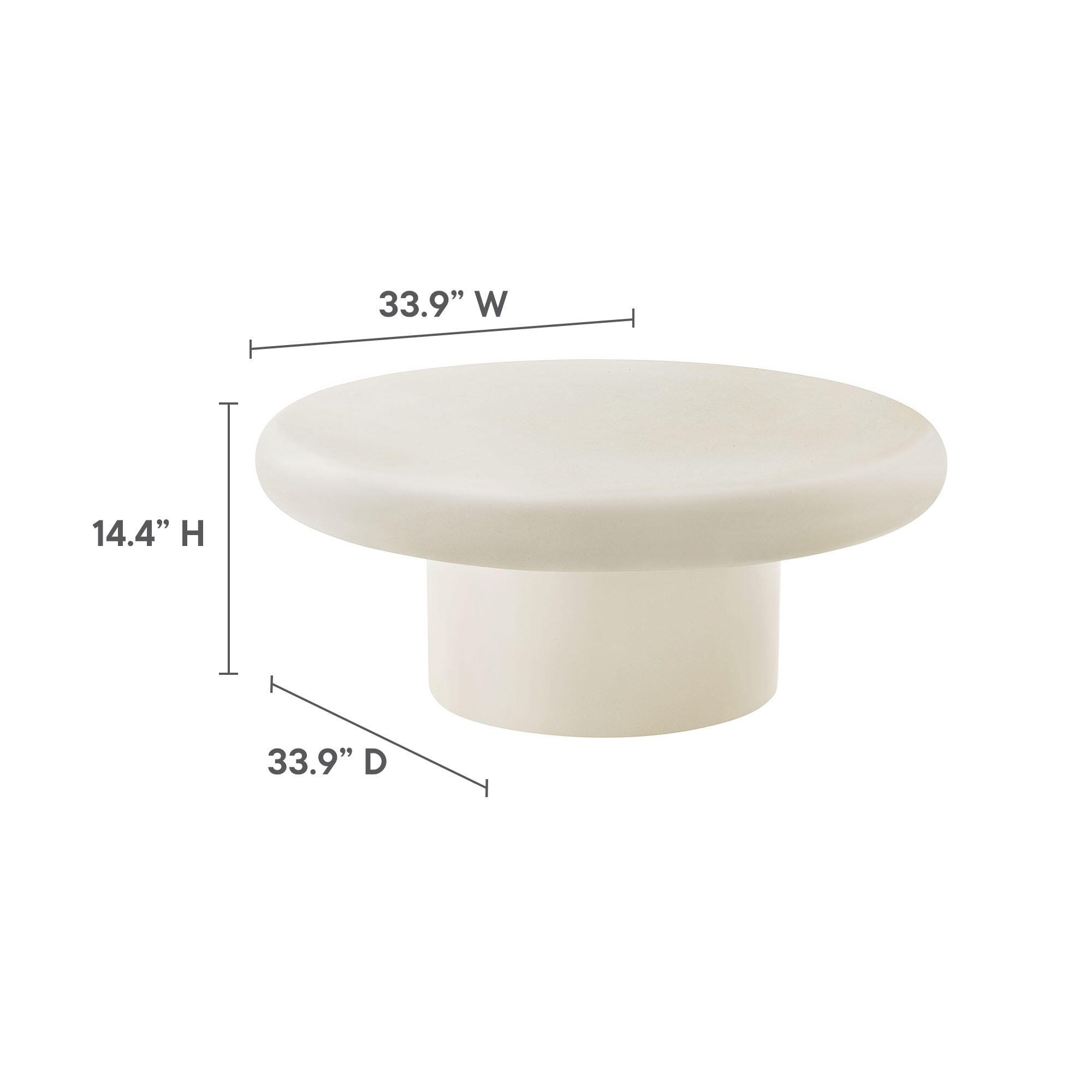 Modway Argos Outdoor Coffee Table, White, large