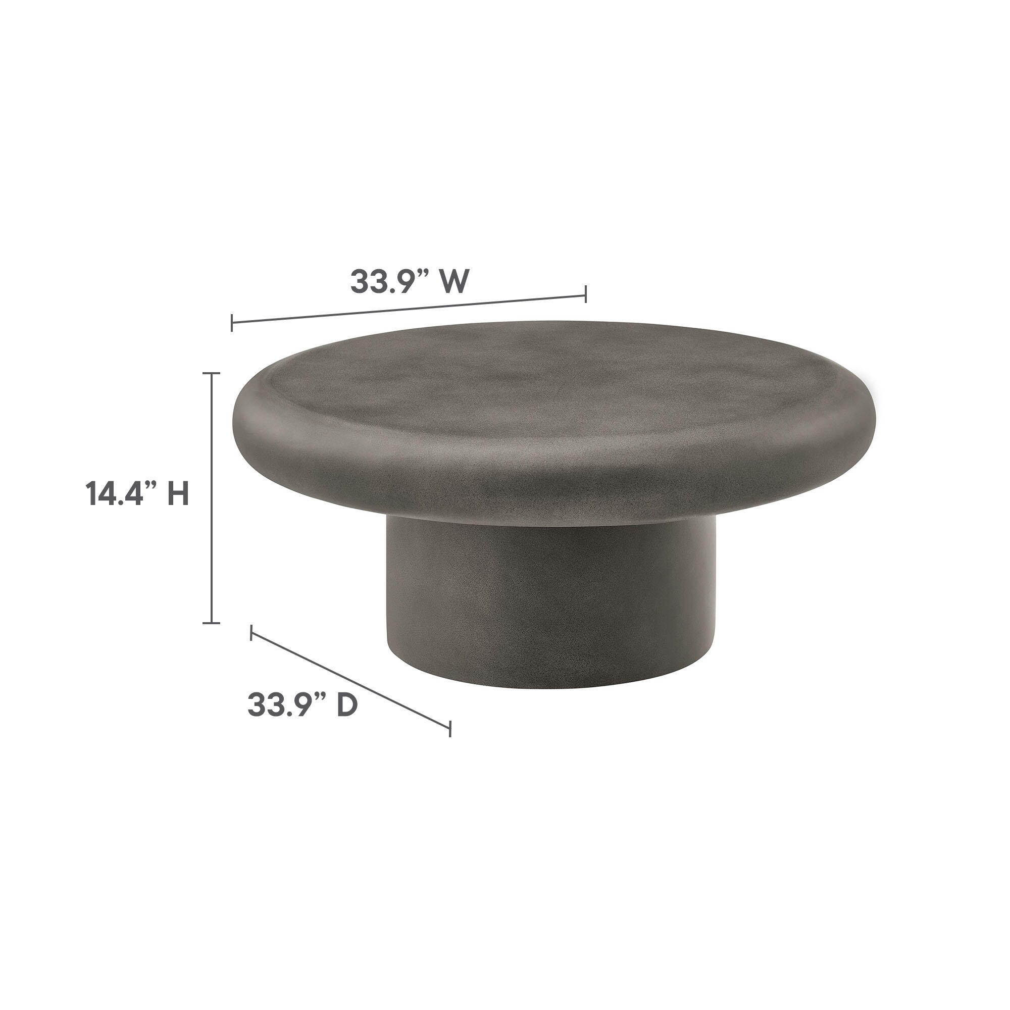 Modway Argos Outdoor Coffee Table, Gray, large