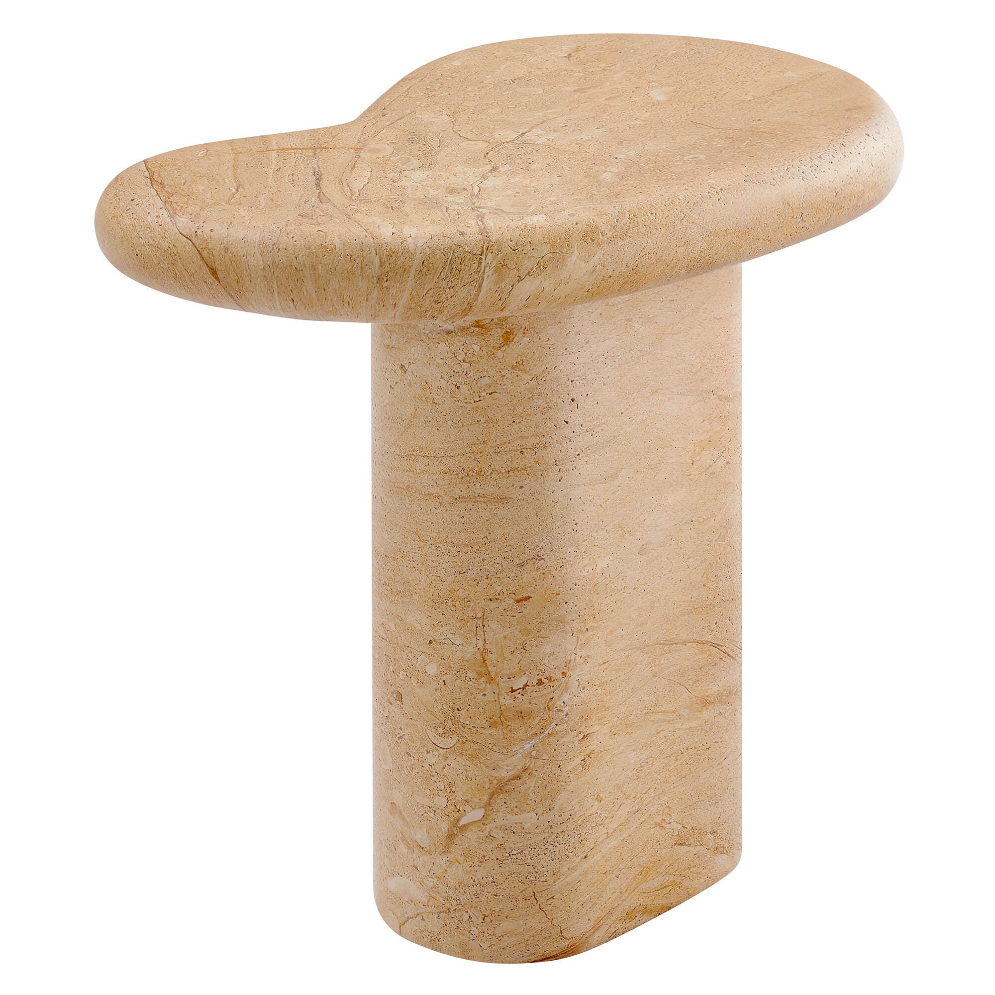 Modway Elowen Outdoor Side Table, Travertine, large