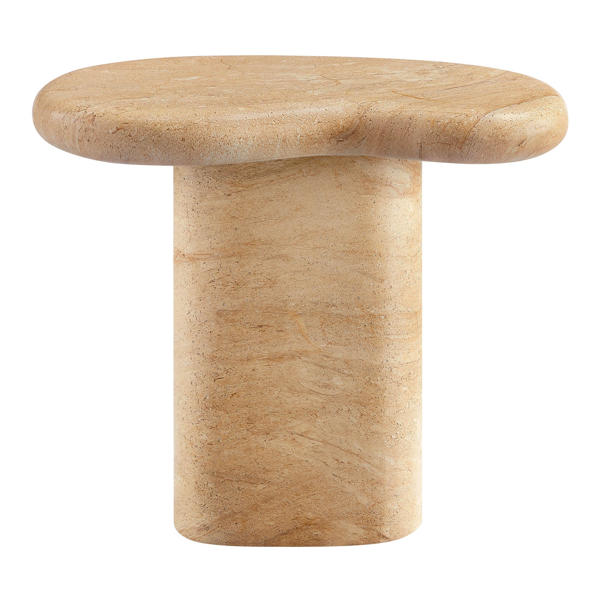Modway Elowen Outdoor Side Table, Travertine, large