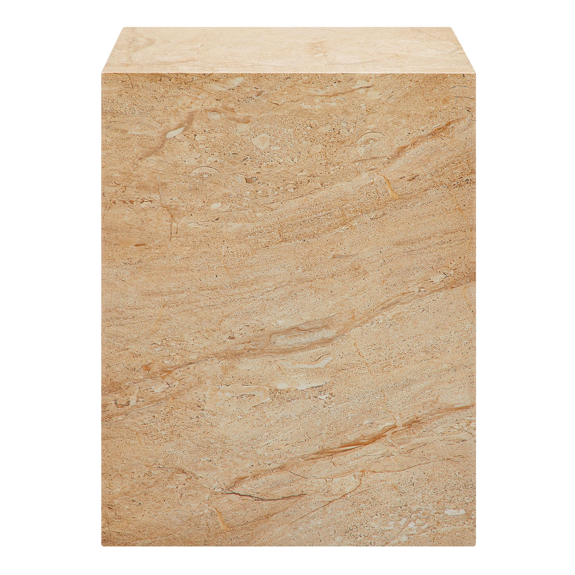 Modway Jordana Outdoor Side Table, Travertine, large