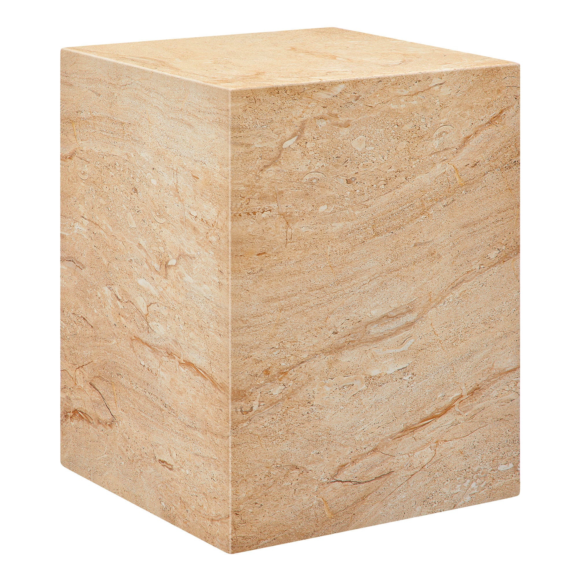 Modway Jordana Outdoor Side Table, Travertine, large
