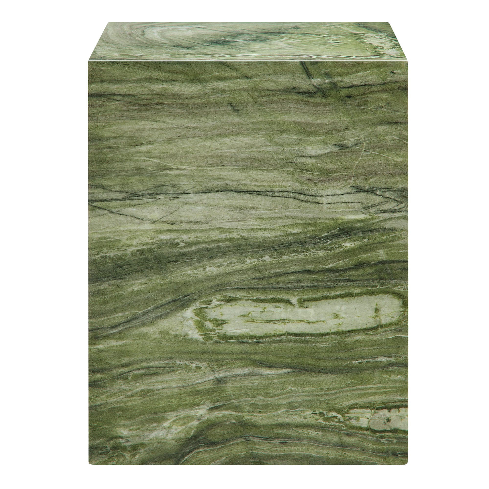 Modway Jordana Outdoor Side Table, Green/Marble, large