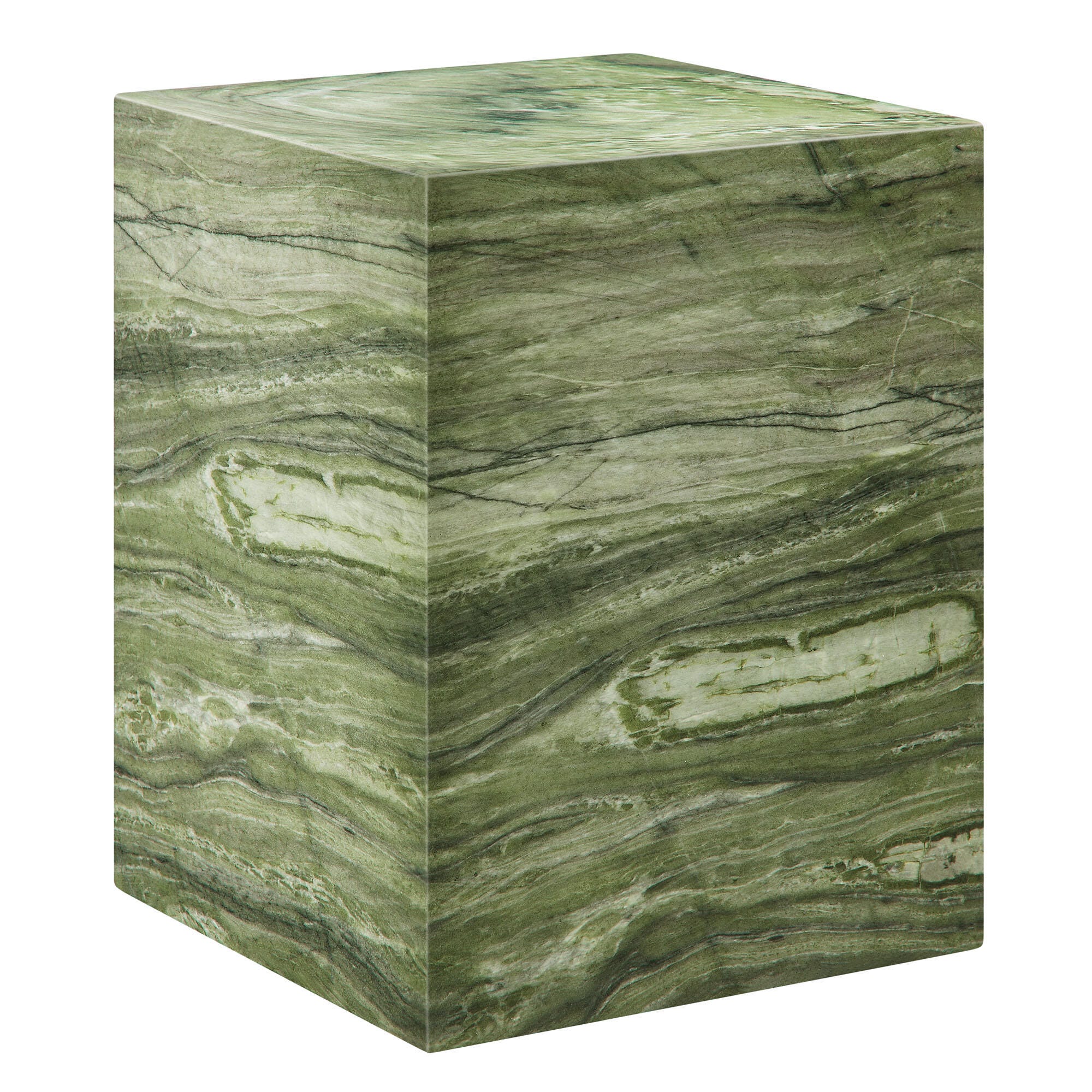 Modway Jordana Outdoor Side Table, Green/Marble, large
