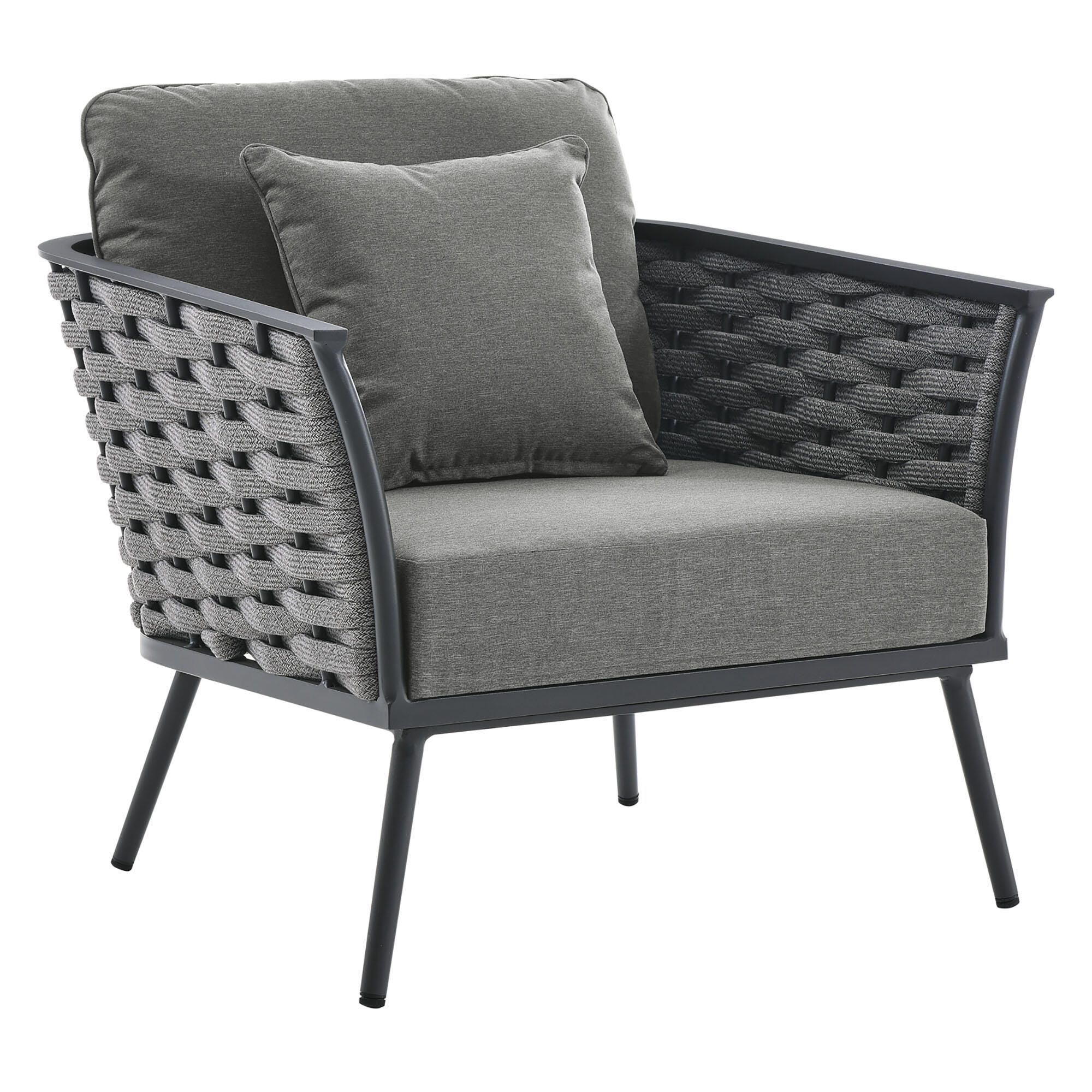 Modway Stance Outdoor Lounge Chair, Gray/Charcoal, large