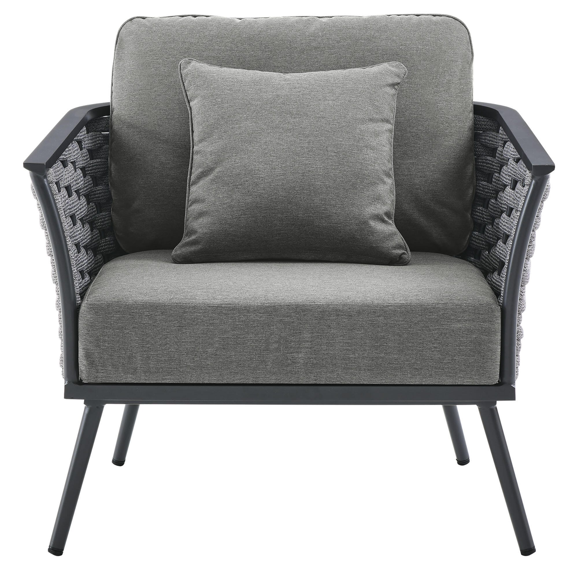 Modway Stance Outdoor Lounge Chair, Gray/Charcoal, large