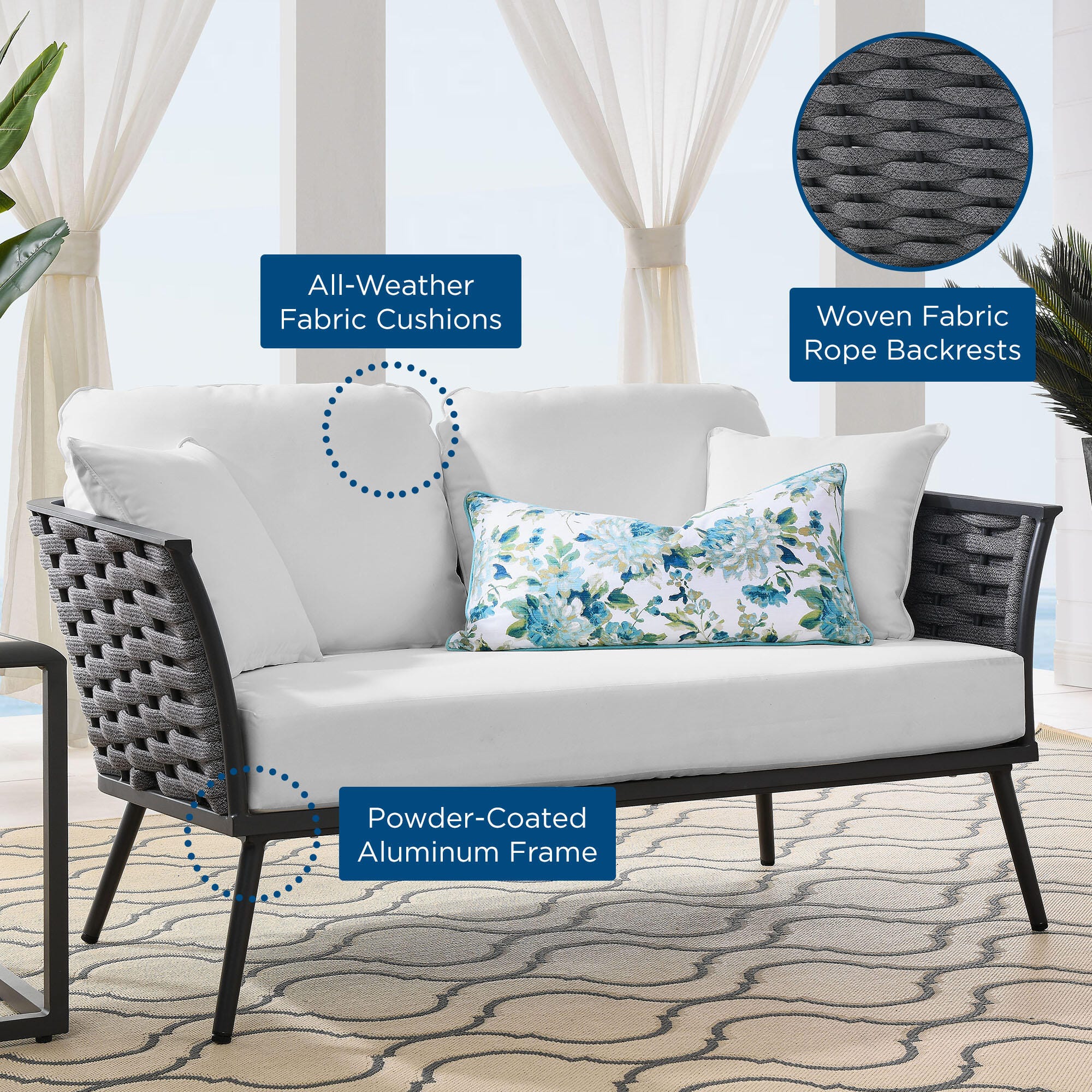 Modway Stance Outdoor Loveseat, , large