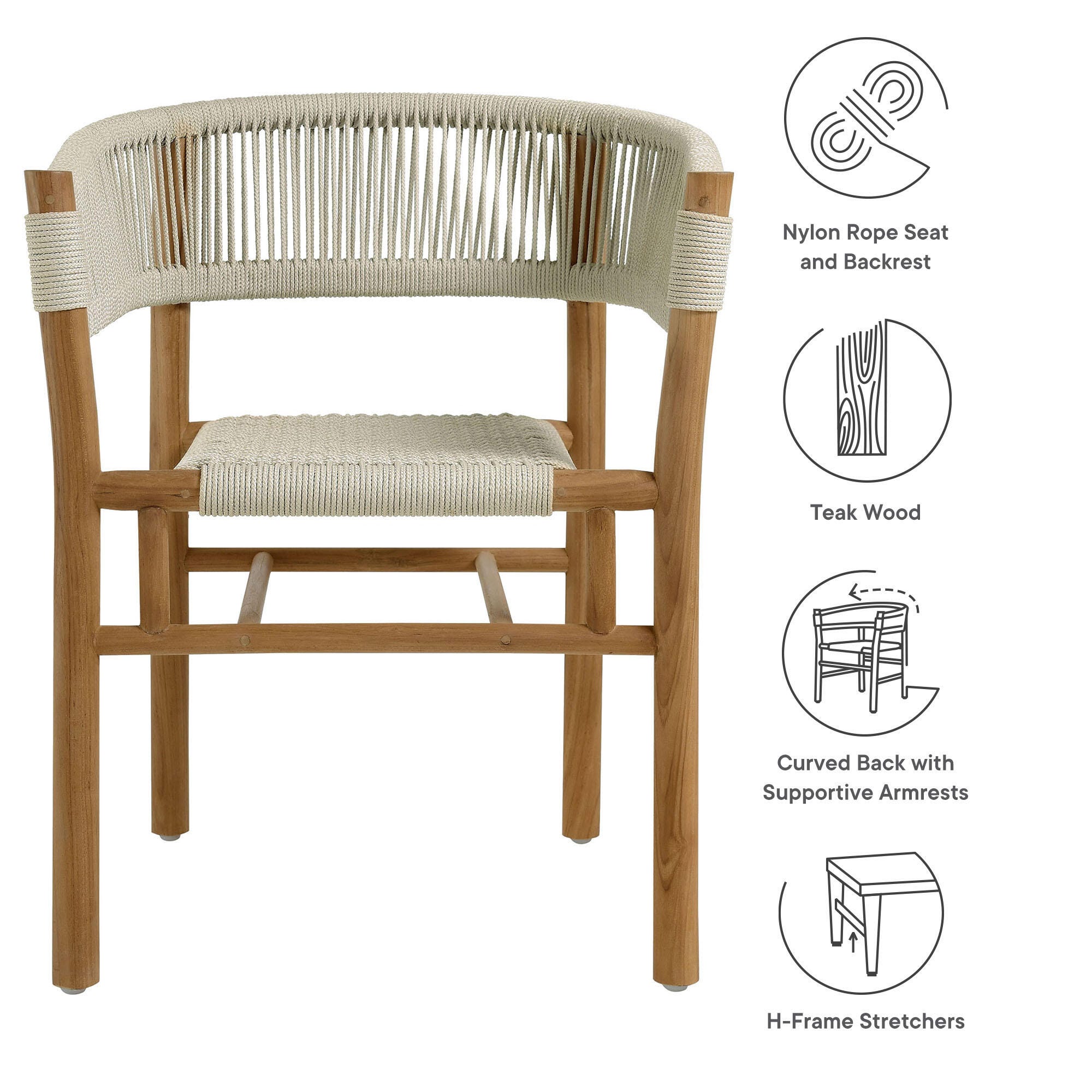Modway Vienna Outdoor Dining Armchair (Set of 2), , large