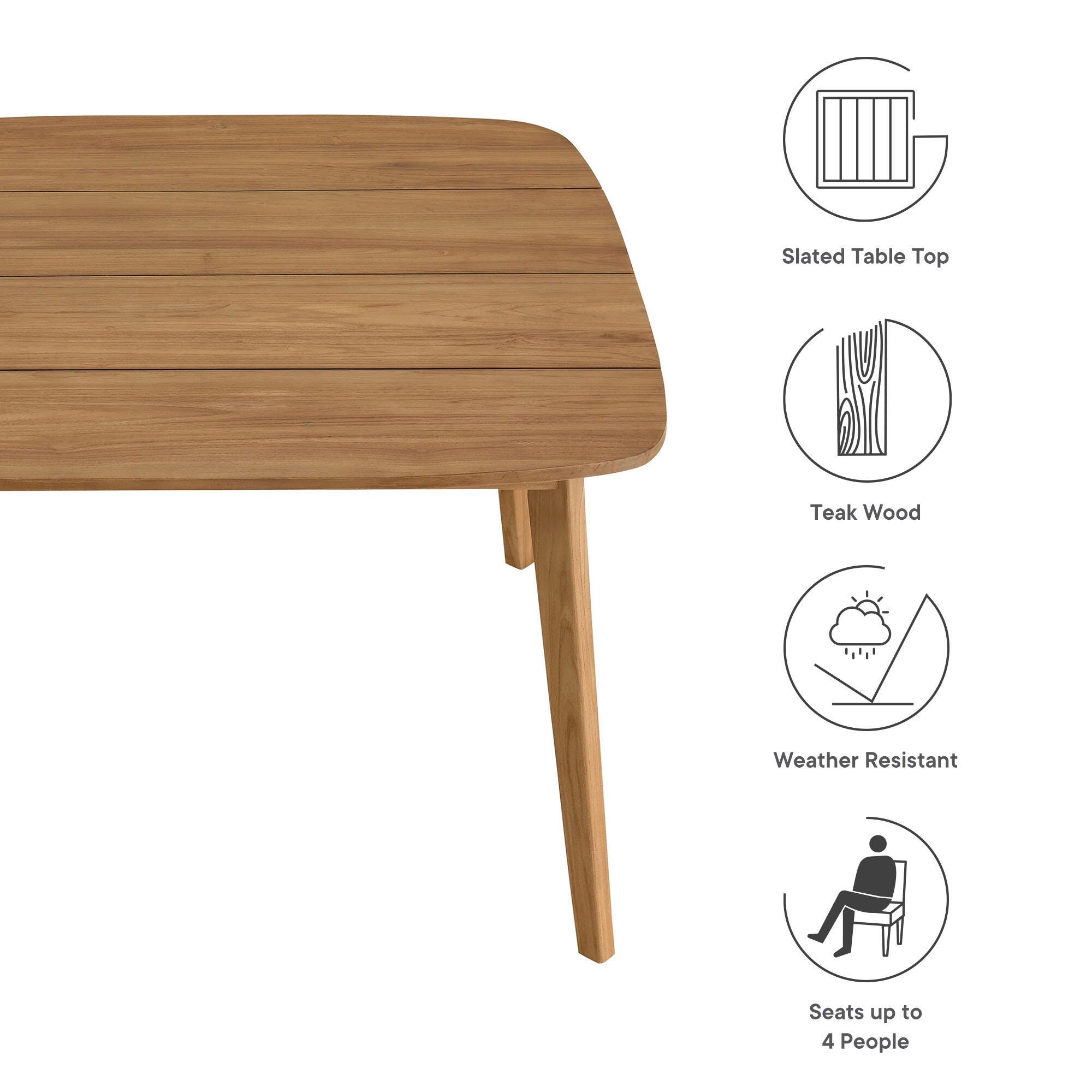 Modway Vienna Outdoor Dining Table, , large