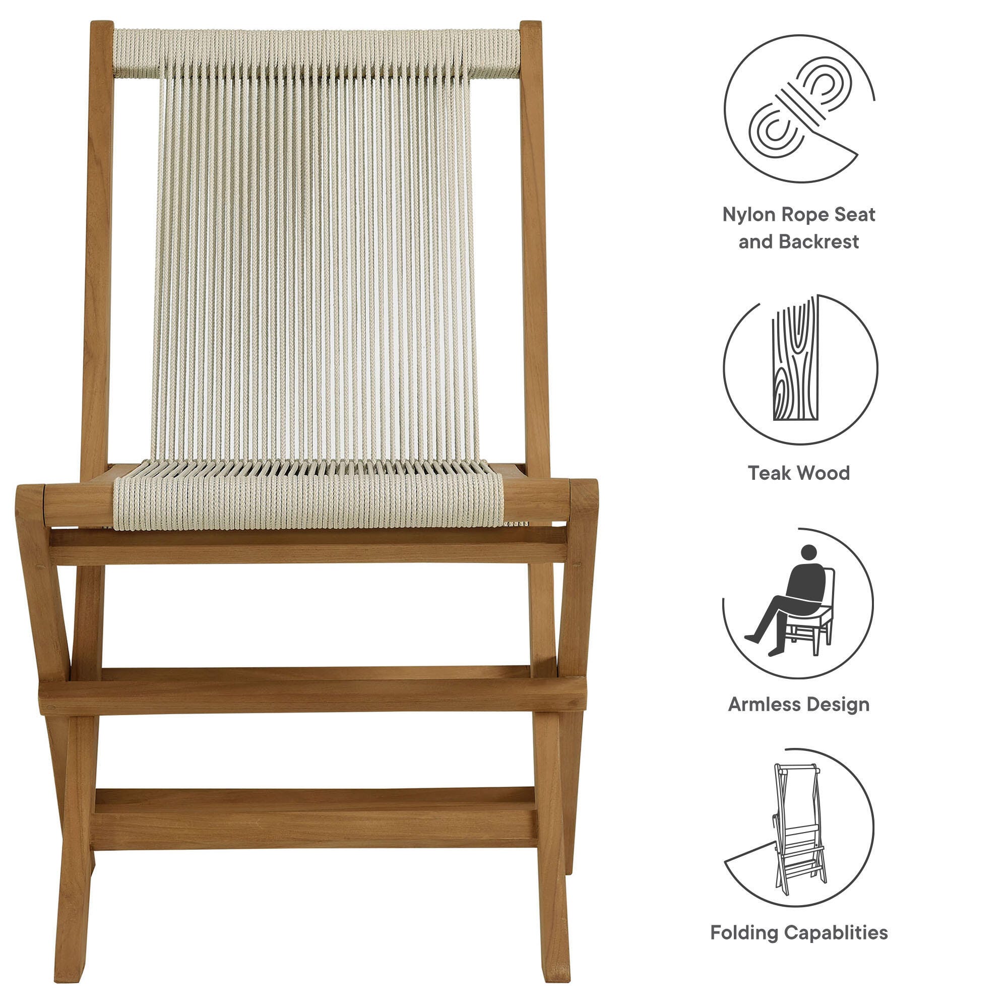 Modway Vienna Outdoor Folding Chair (Set of 4), , large
