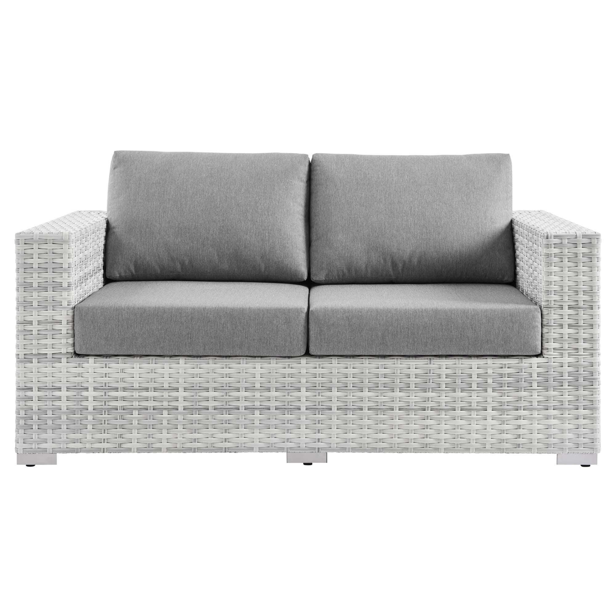 Convene Outdoor Patio Loveseat, Light Gray, large