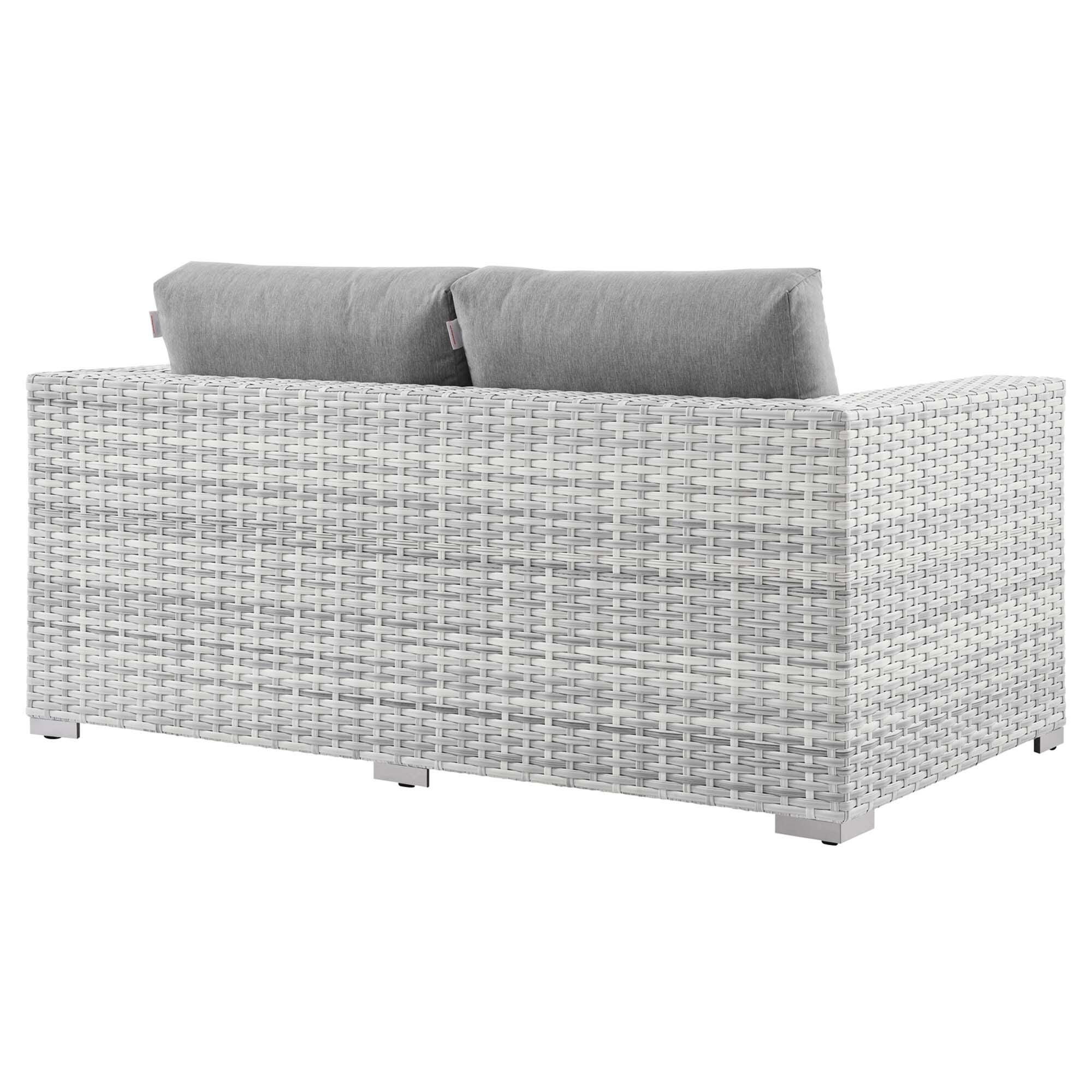 Convene Outdoor Patio Loveseat, Light Gray, large