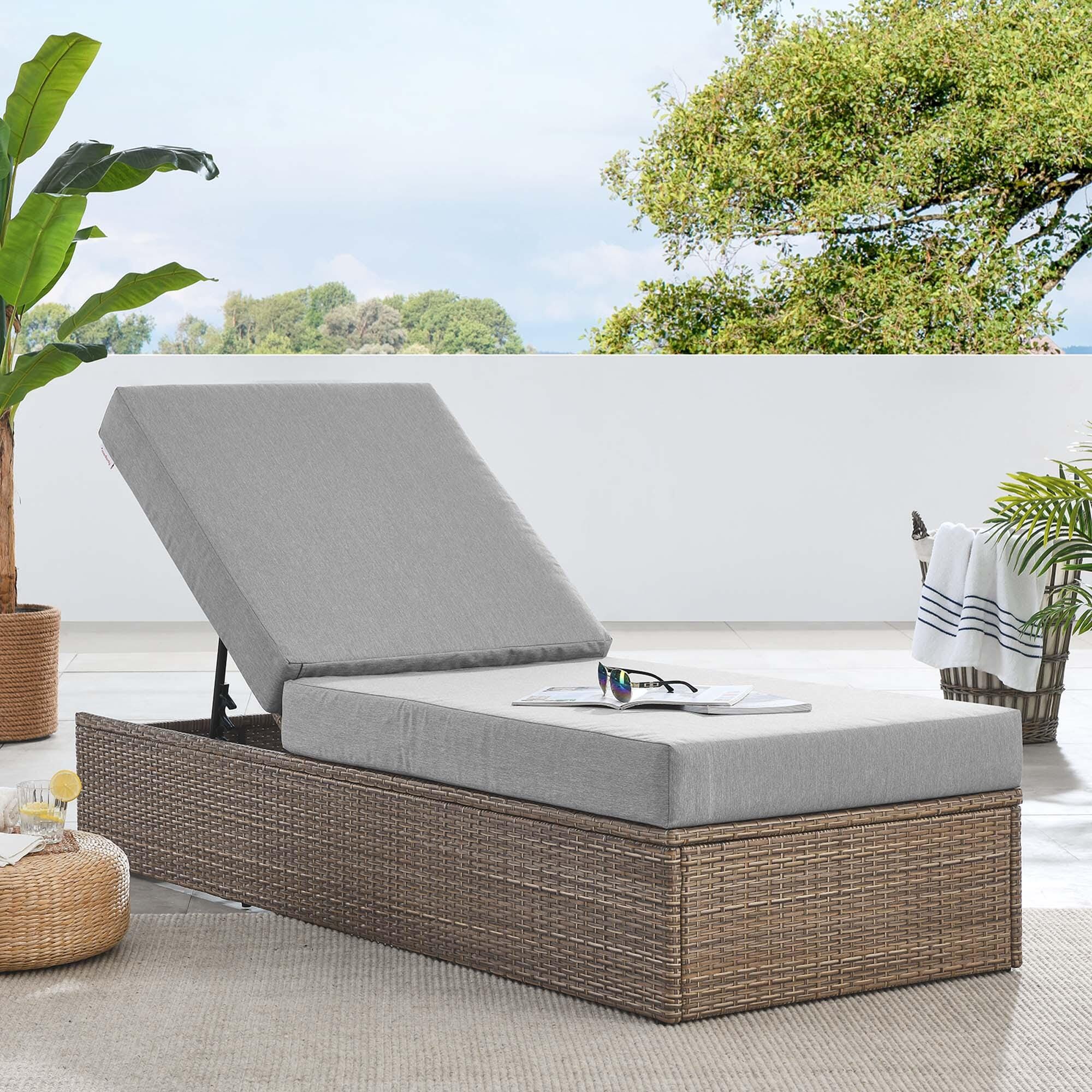Modway Convene Outdoor Chaise Lounge, , rollover